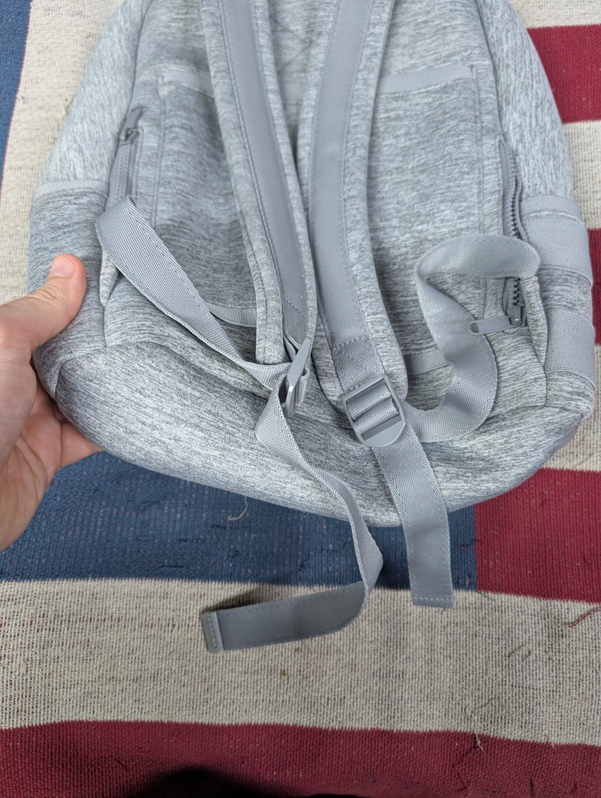 Dagne Dover Gray Dakota Neoprene Solid Neoprene Zipper Backpack Bag