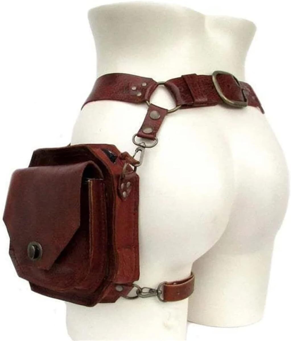 PU Waist Bag Square Hip Packs for Women’S Crossbody Medieval Belt Satchel Pouch