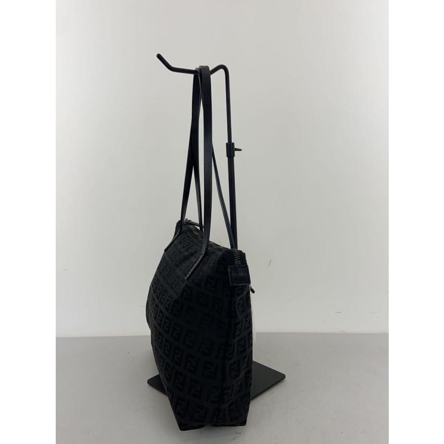 Fendi Black Monogram Handbag Double Handle 10.8in Women Auth