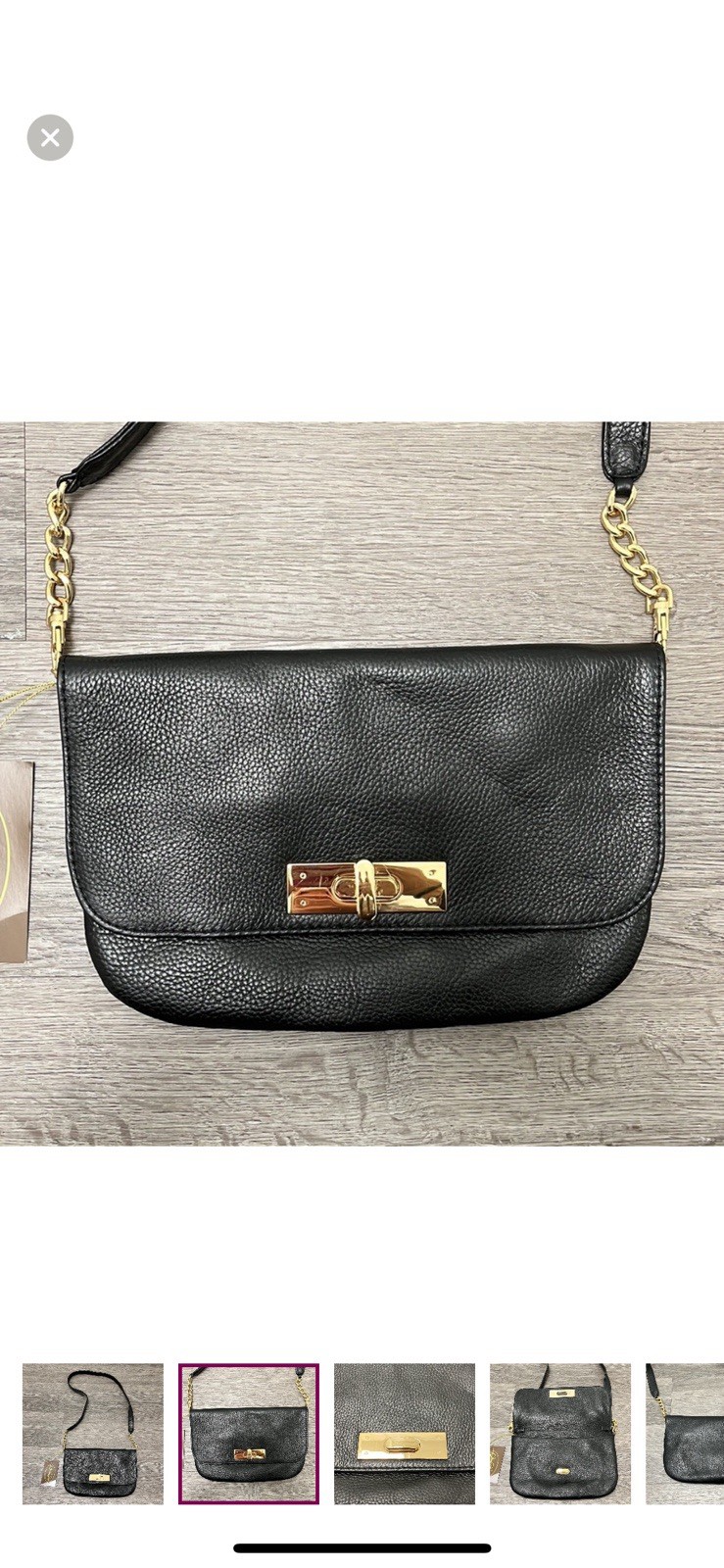 Onna Ehrlich Women’s Pebbled Leather Black Shoulder Bag – NWT