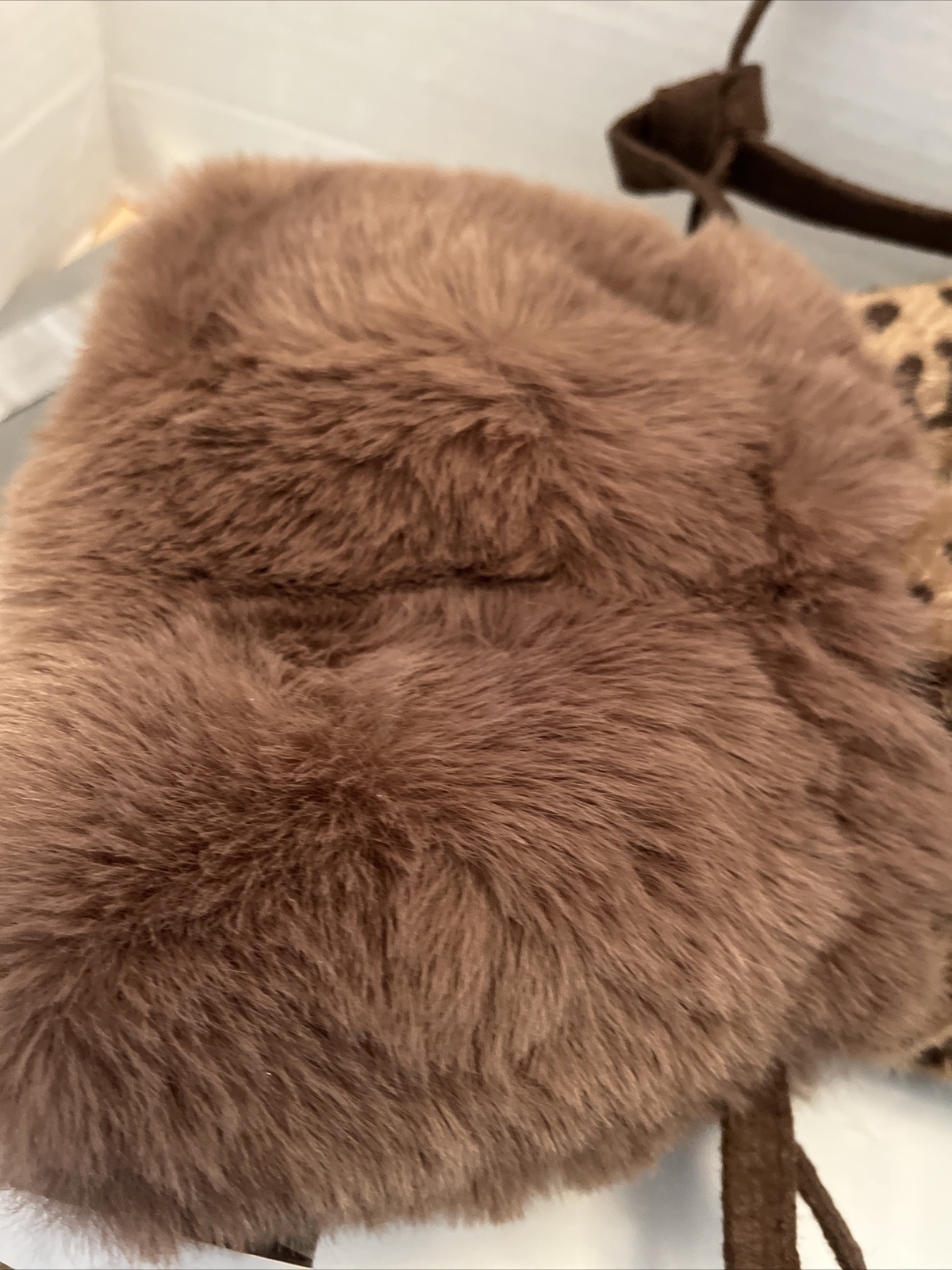 NEW 13″ D. STEVENS SOFT FUR LEOPARD BEVERAGE COFFEE BEAN BAG