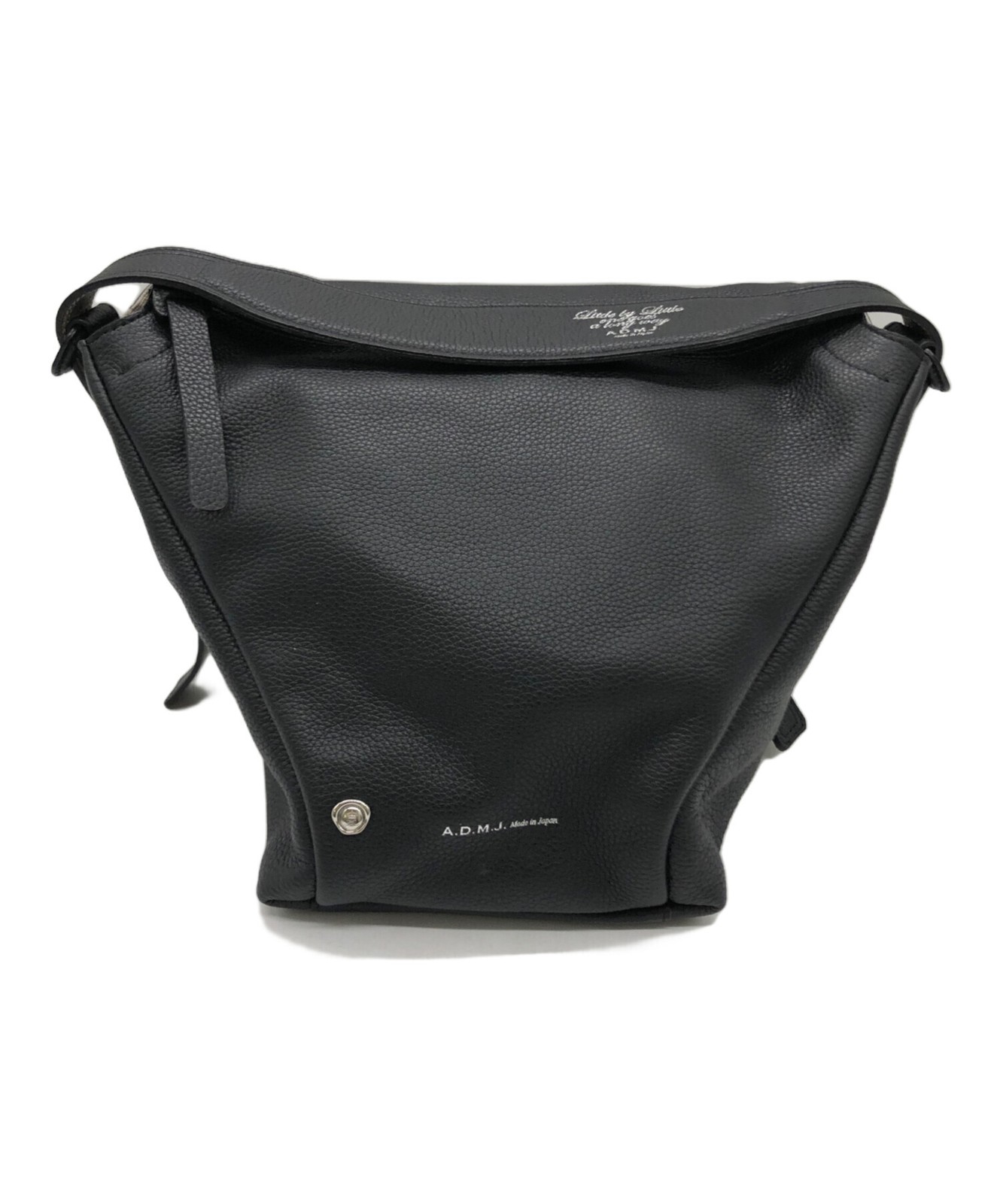 A.D.M.J. Handbag Black Men Women Used Authentic