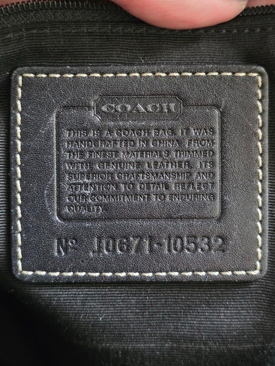 Coach 10532 Hamptons Signature Satchel Black Jacquard Leather Bag Y2K