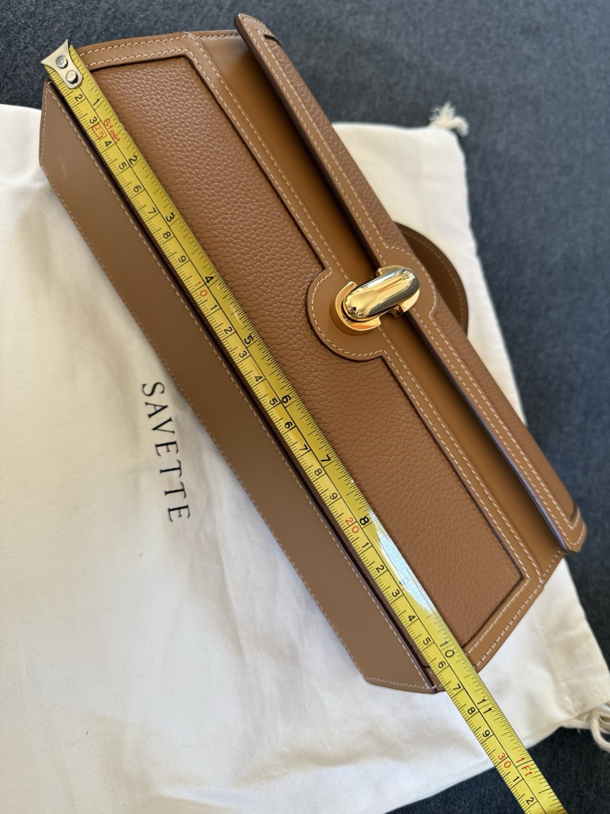 Savette Slim Symmetry Pochette In Saddle Mixed Leathers Limited Edition 2023