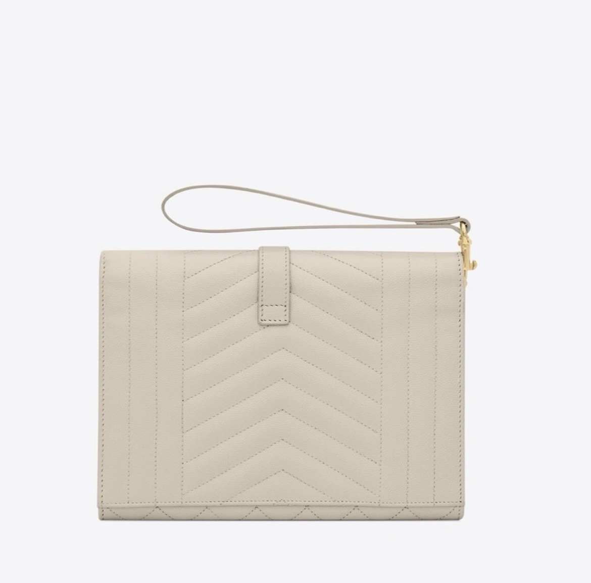 Authentic ENVELOPE FLAP POUCH IN MIX MATELASSÉ GRAIN DE POUDRE EMBOSSED LEATHER