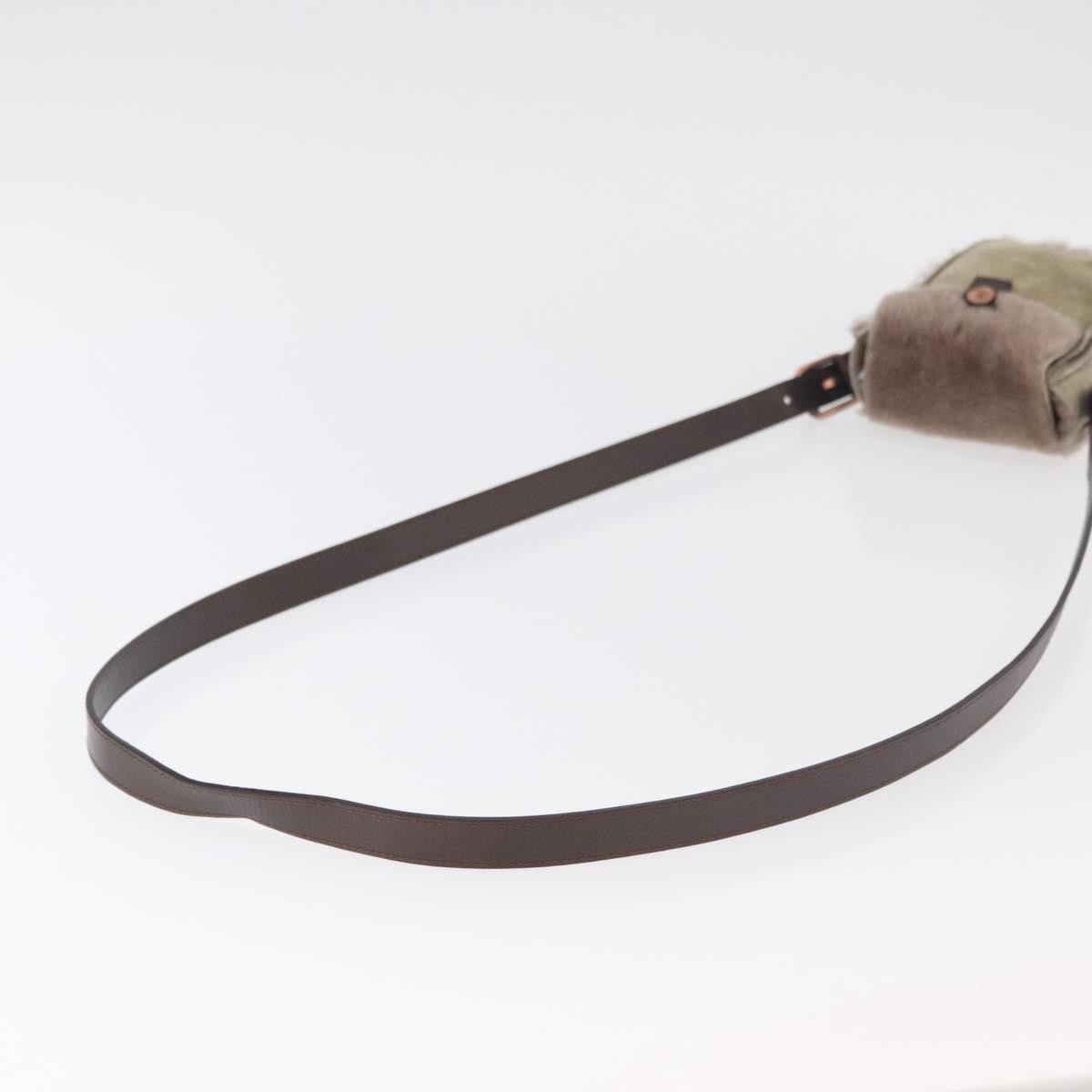 CELINE Shoulder Bag Mouton Brown Auth 178798A