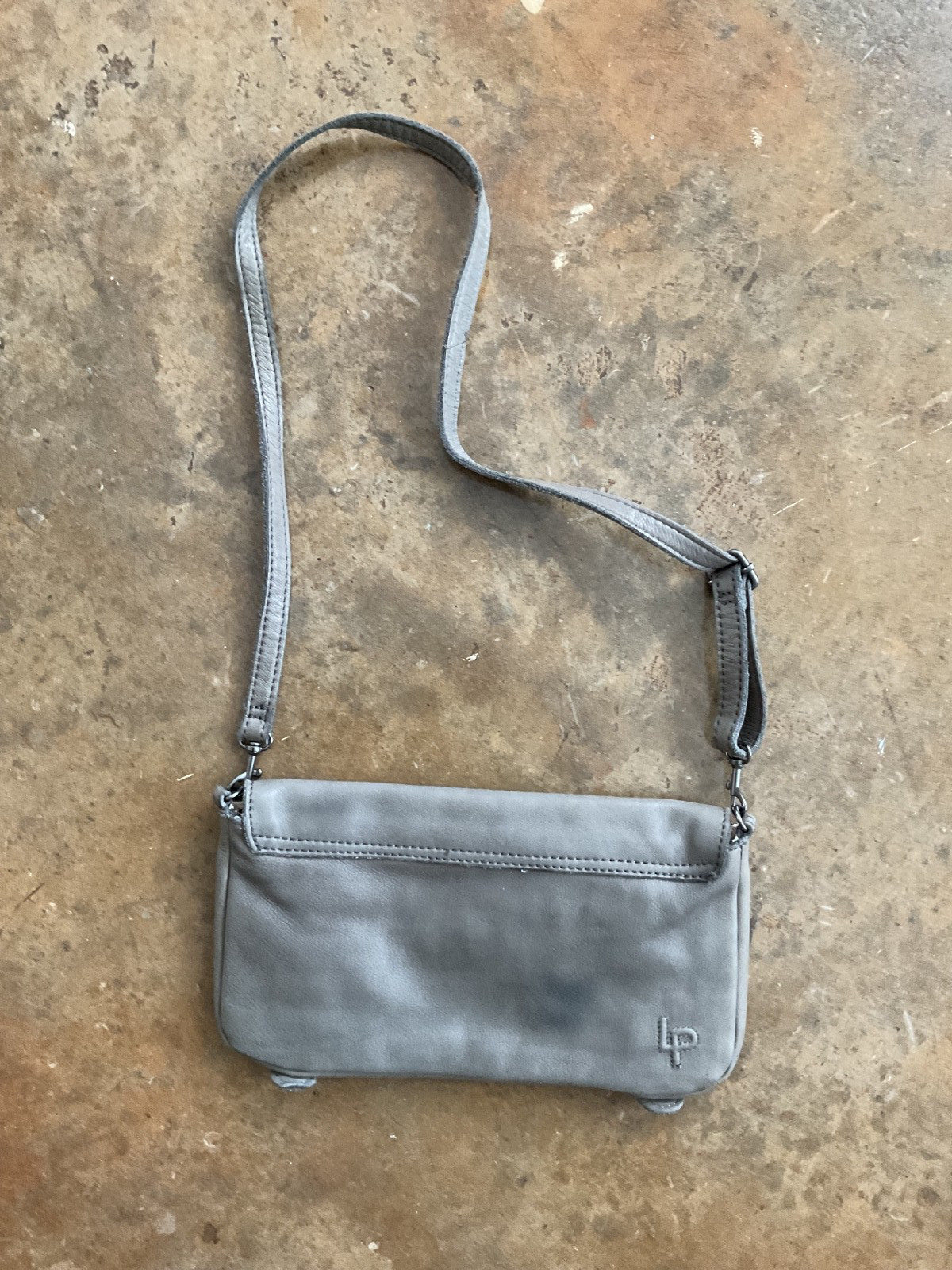Linea Pelle Collection Crossbody/Shoulder Purse Gray