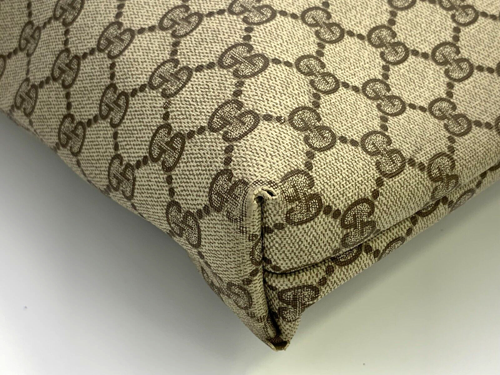 GUCCI VINTAGE Sherry Line Tote Bag GG Supreme Brown Everyday Authentic