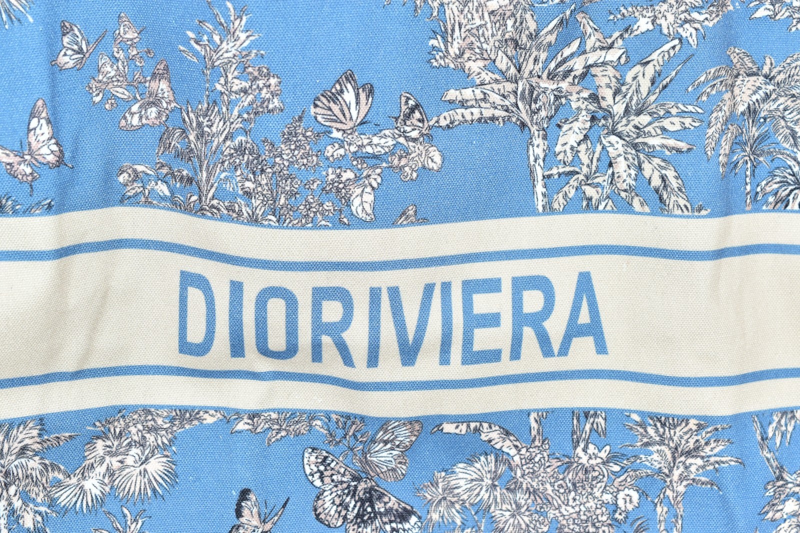 Dior Beauty Dioriviera Makeup Beach Tote Bag Large Blue Palm Tropical Travel GWP