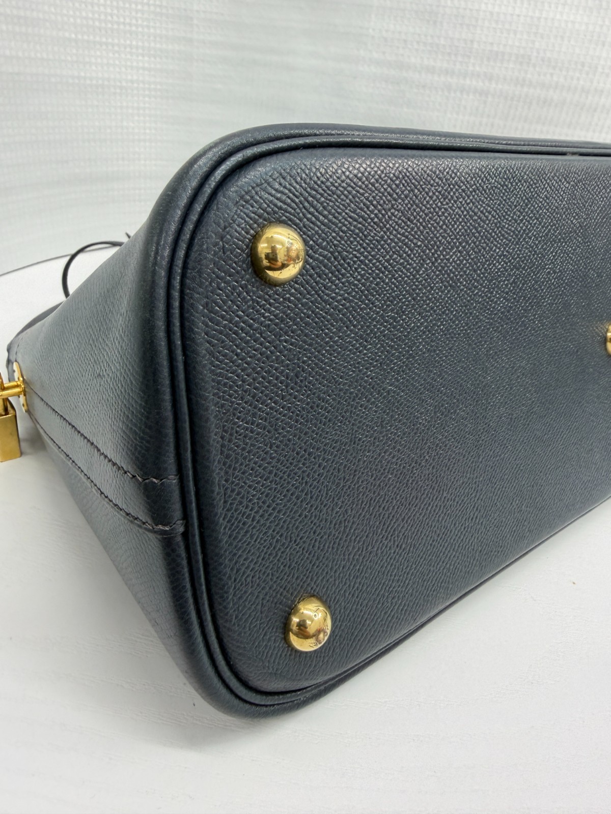 Hermes Bole 35 Shoulder Bag Silver Blue □C Women’s