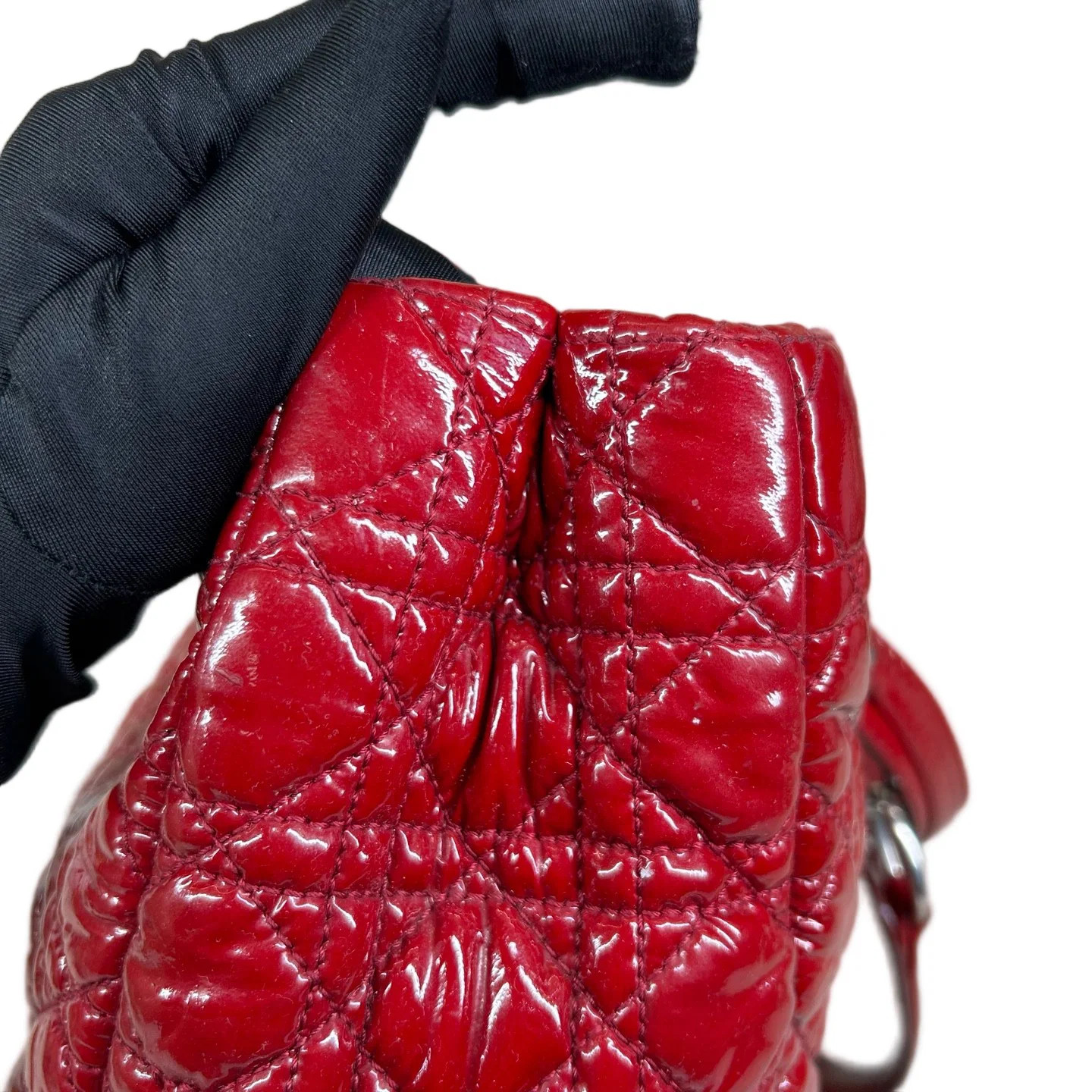 Dior Large Dior Soft Shopping Tote Red Patent Calfskin (dh071526b2r)