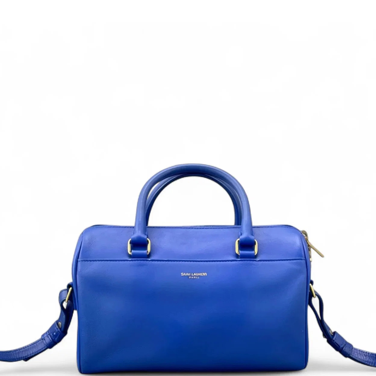Yves Saint Laurent Boston Bag Blue Calfskin (ym061726a0r)