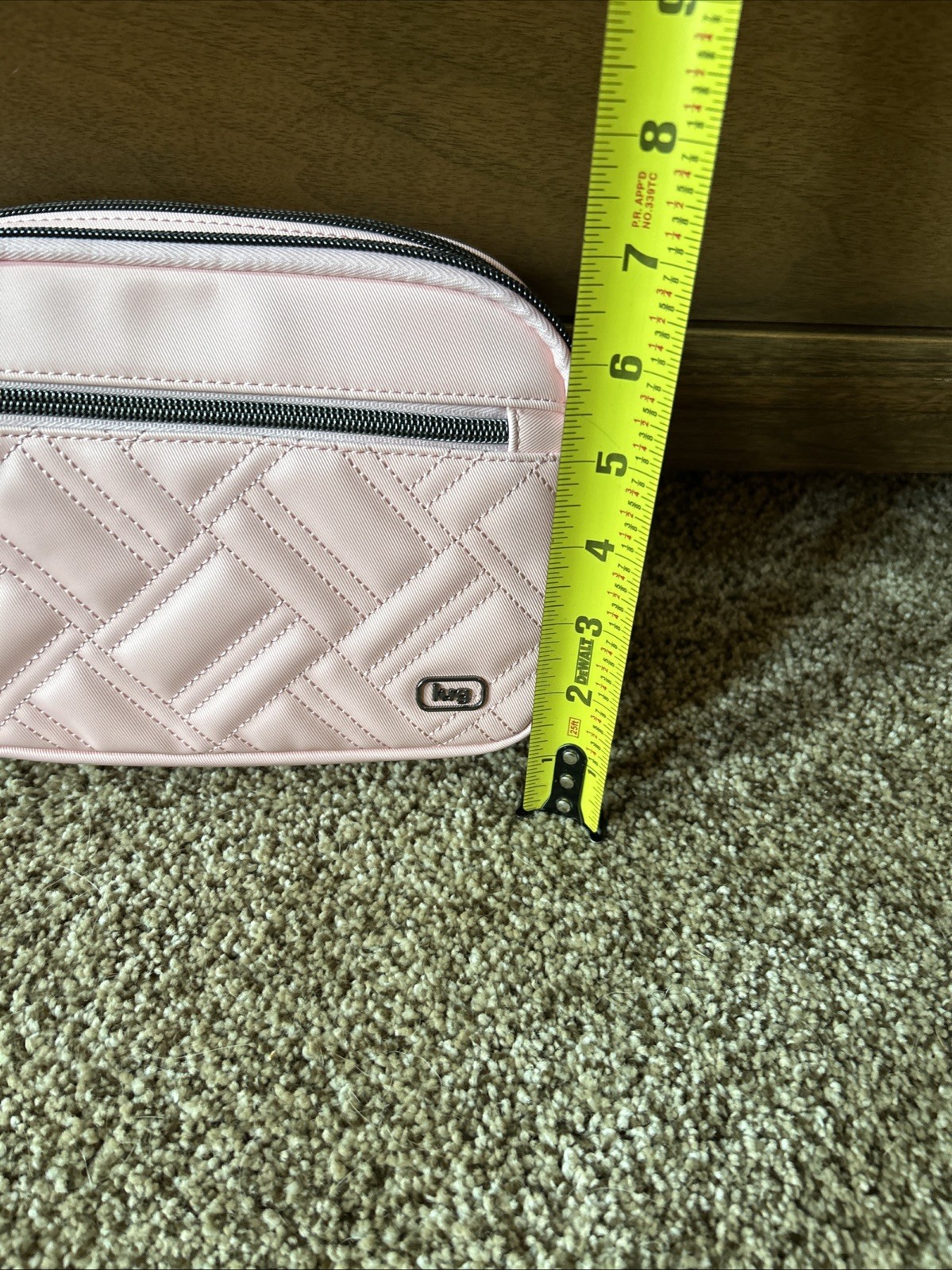 Lug Super Coupe Crossbody Pink Quilted Adjustable Strap Purse Travel Casual Bag