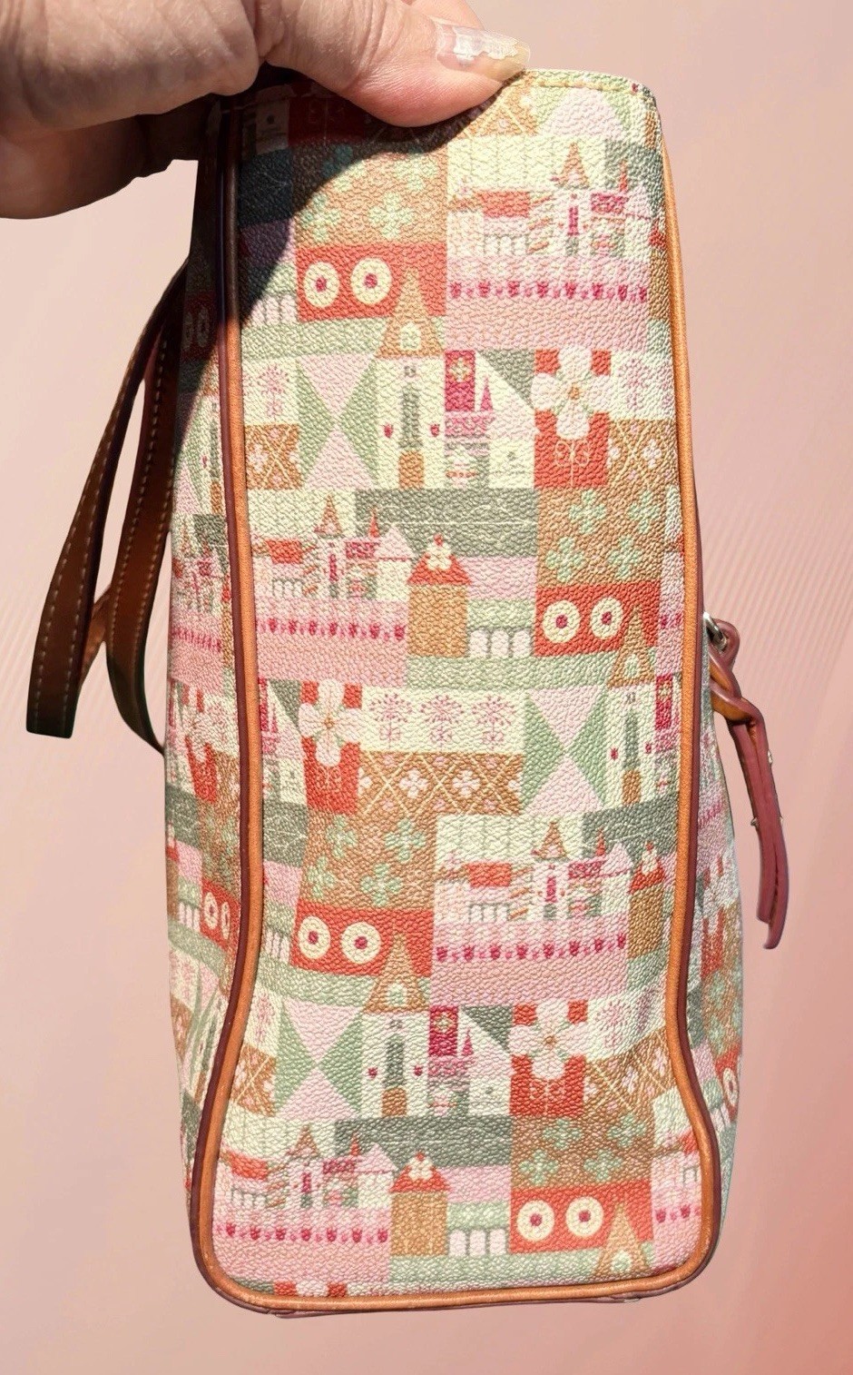 Dooney Bourke Pink Green Biltmore Estate Blooms Ashton Tote Bag Blossom Floral