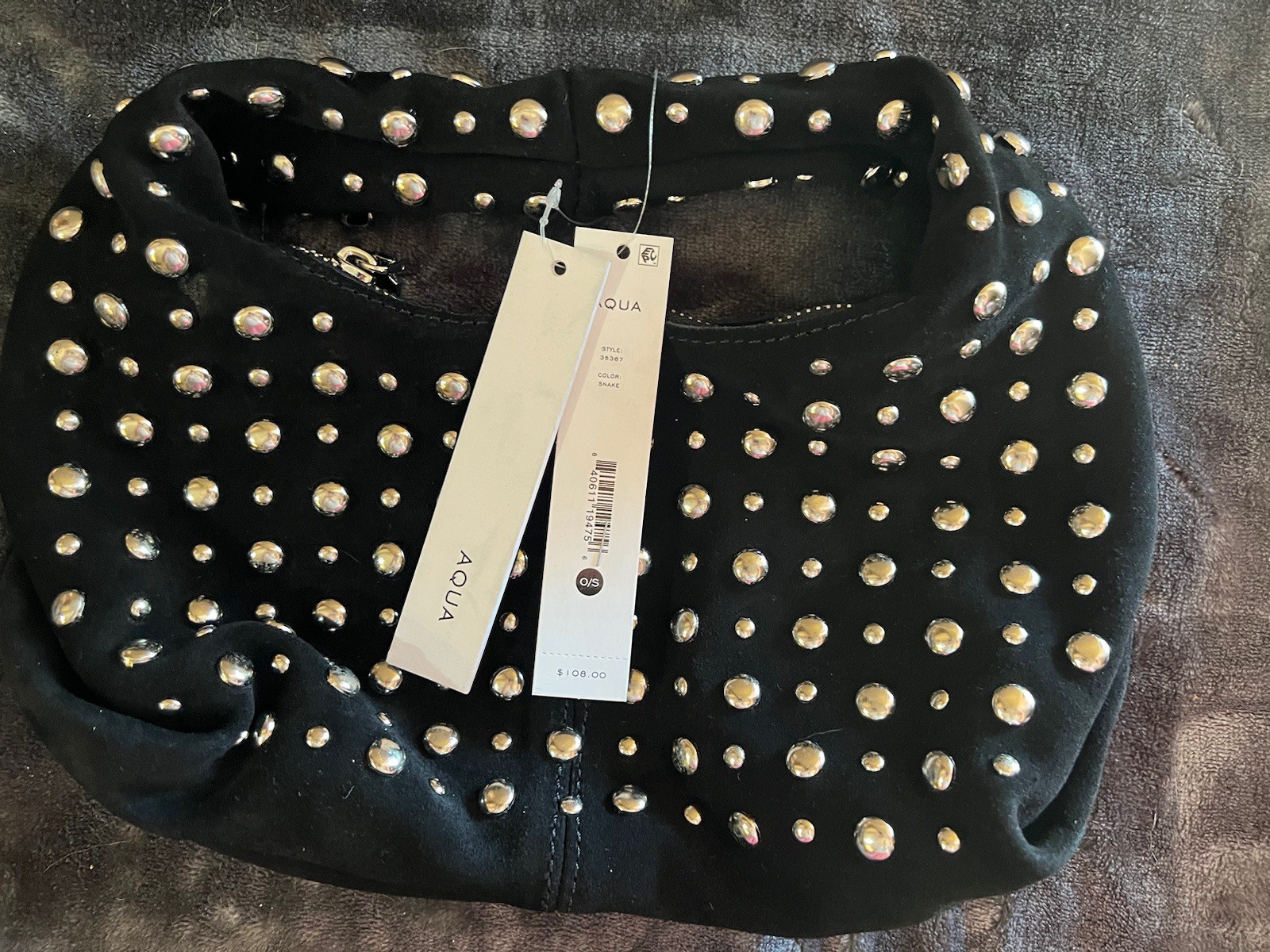 Aqua Black/Grommet Shoulder Bag