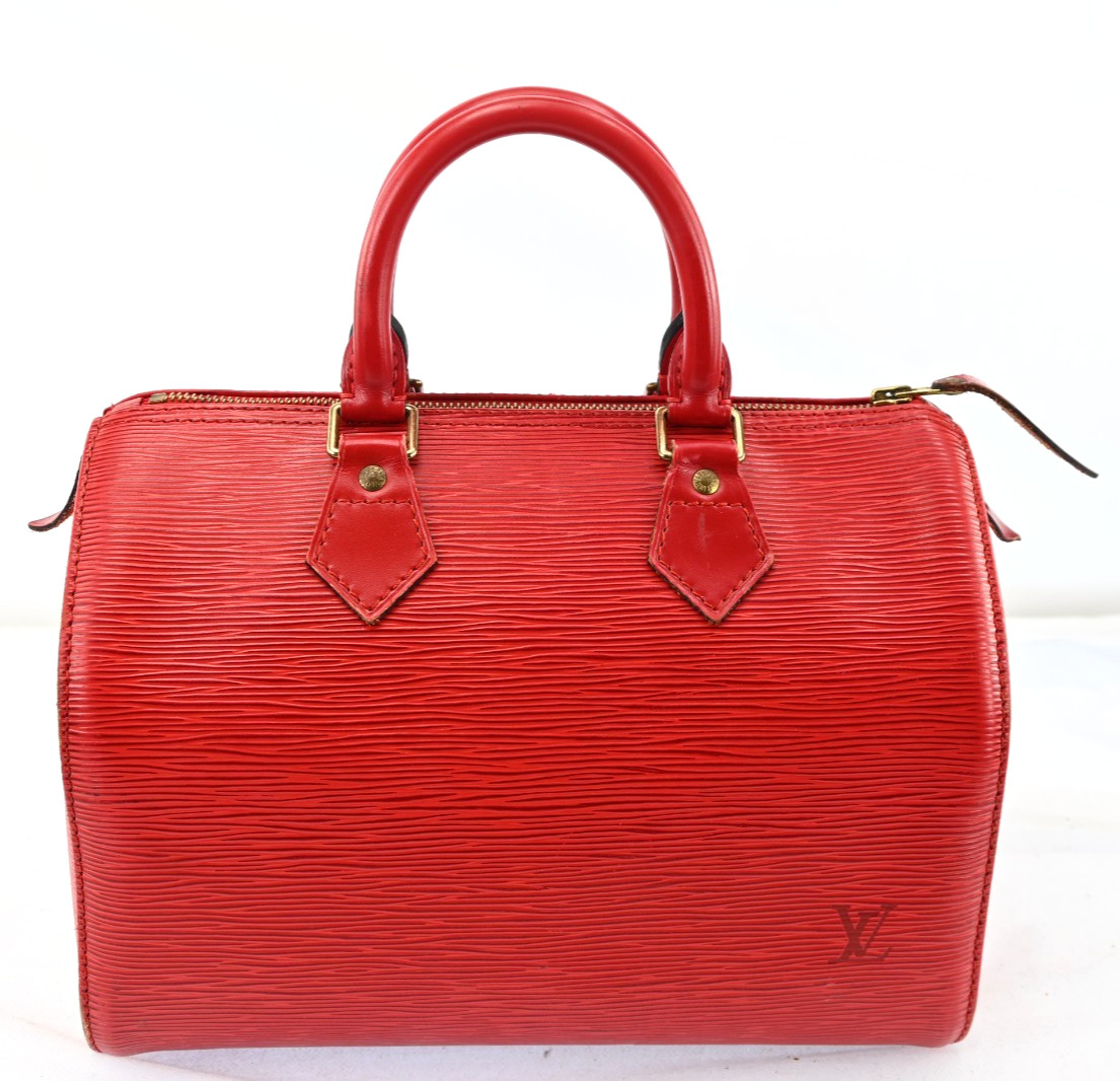 LOUIS VUITTON Epi Speedy 25 Hand Bag Red M43019 LV Auth B2226Y804