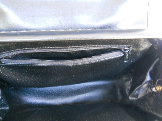 CL America Black & Gray Striped Canvas Shoulder Bag – Hinged Ends, Wide Opening.