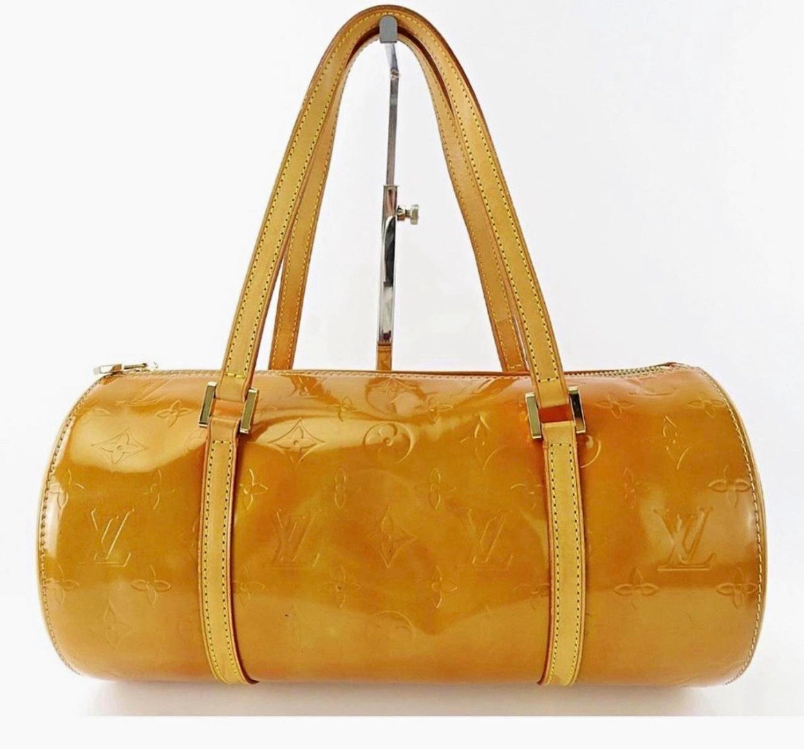 Louis Vuitton Vernis Monogram Bedford Cylinder Zip Shoulder Bag Brown Gold