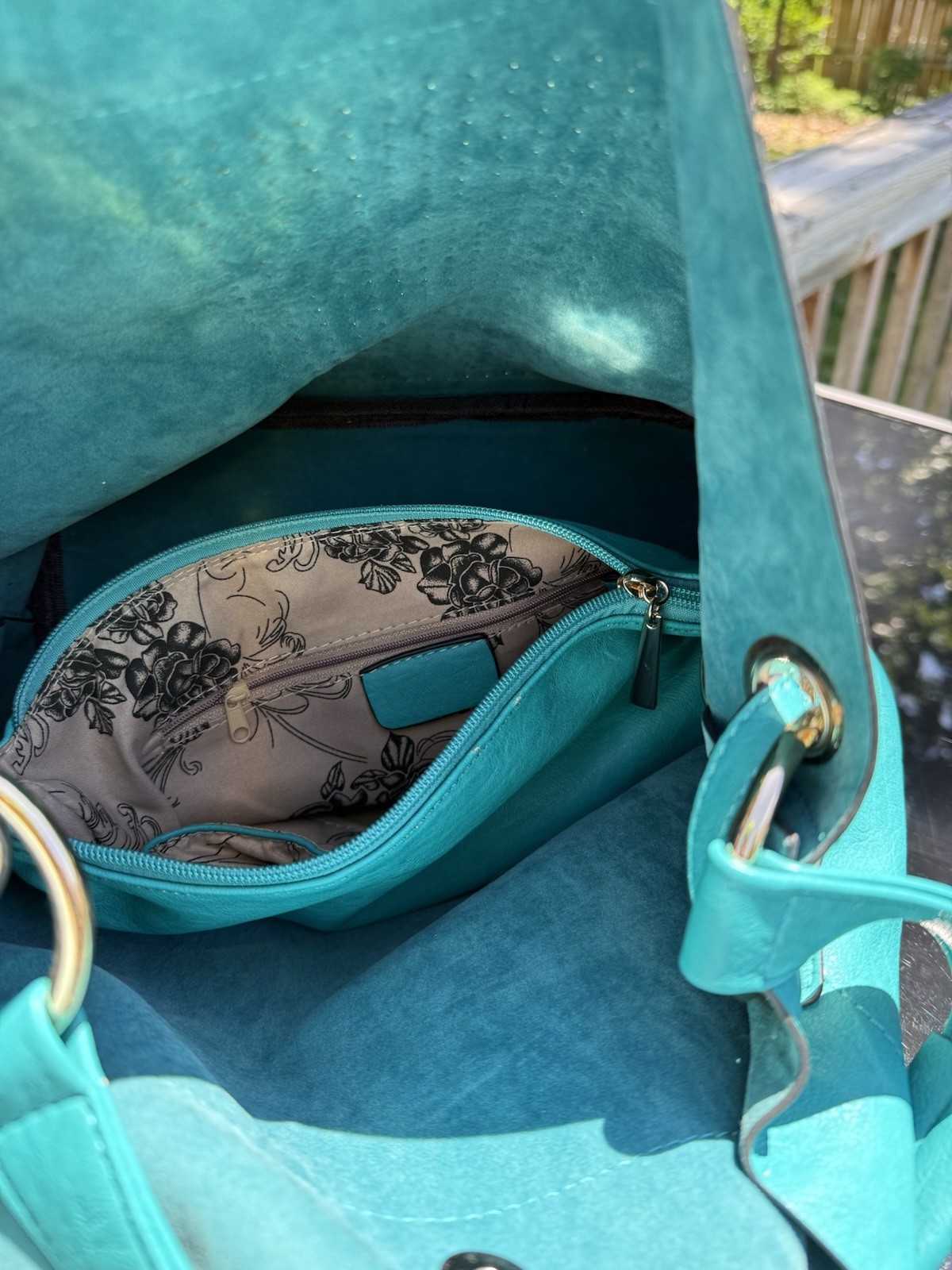 Beautiful N Bright Catwalk Studios Studded Turquoise Shoulder Bag W/Snap Closure