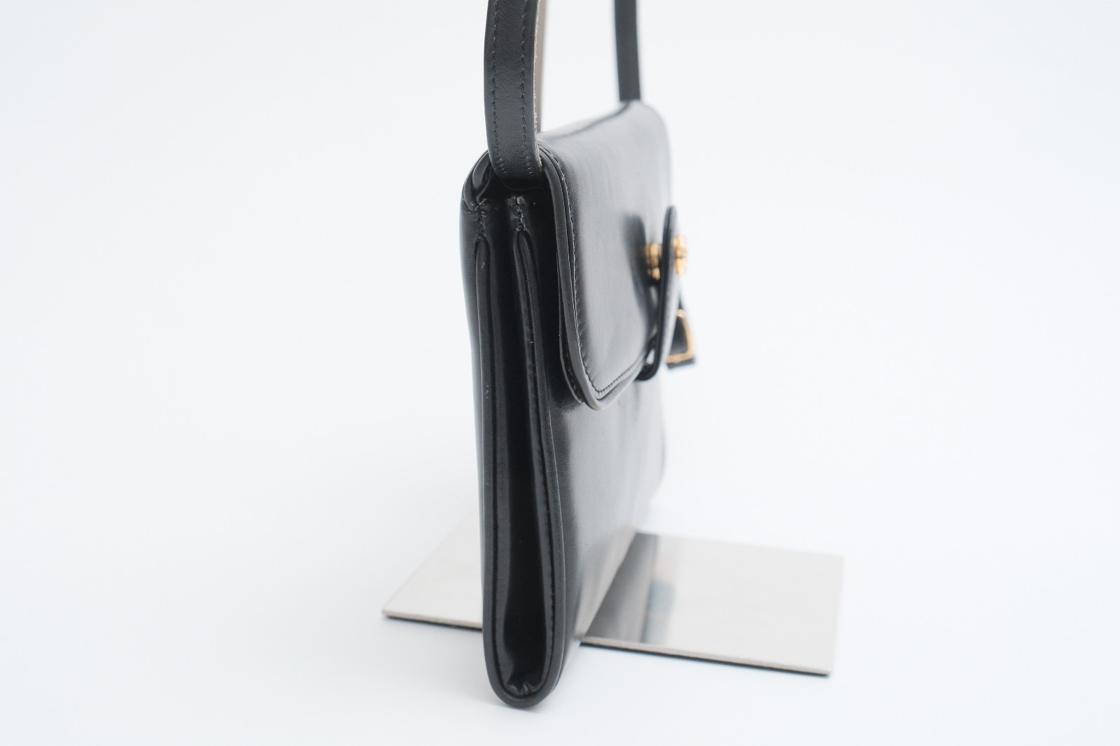 Vintage Gucci Shoulder Clutch Bag 2way Purse Crossbody Leather Black