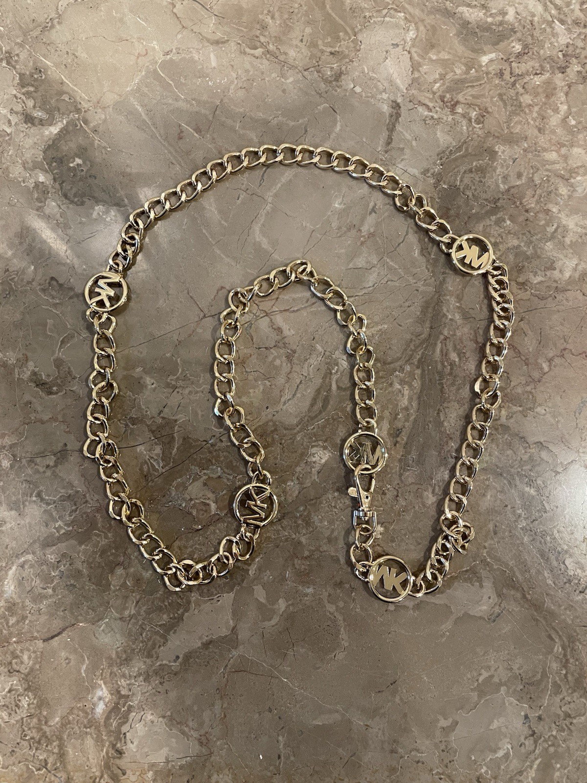 Michael Kors Gold Metal Logo Chain Large 45”