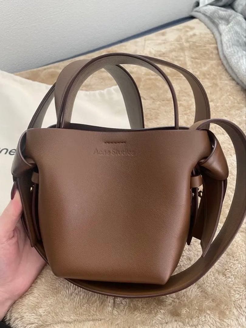 Acne Studios Mini Shoulder Bag Brown Leather Crossbody Women Pre-owned