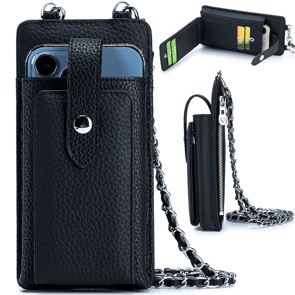 Multifunction Cell Phone Bag Genuine Leather Wallet Credit Card Organizer Gifts