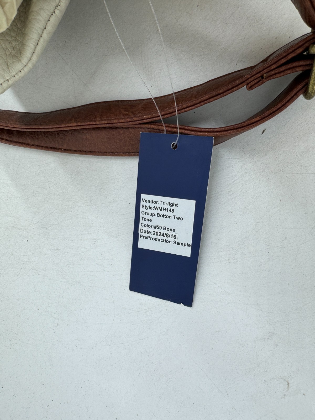 White Mountain 2-Tone Handbag Women’s Bone Brown Vegan Leather Crossbody Bag