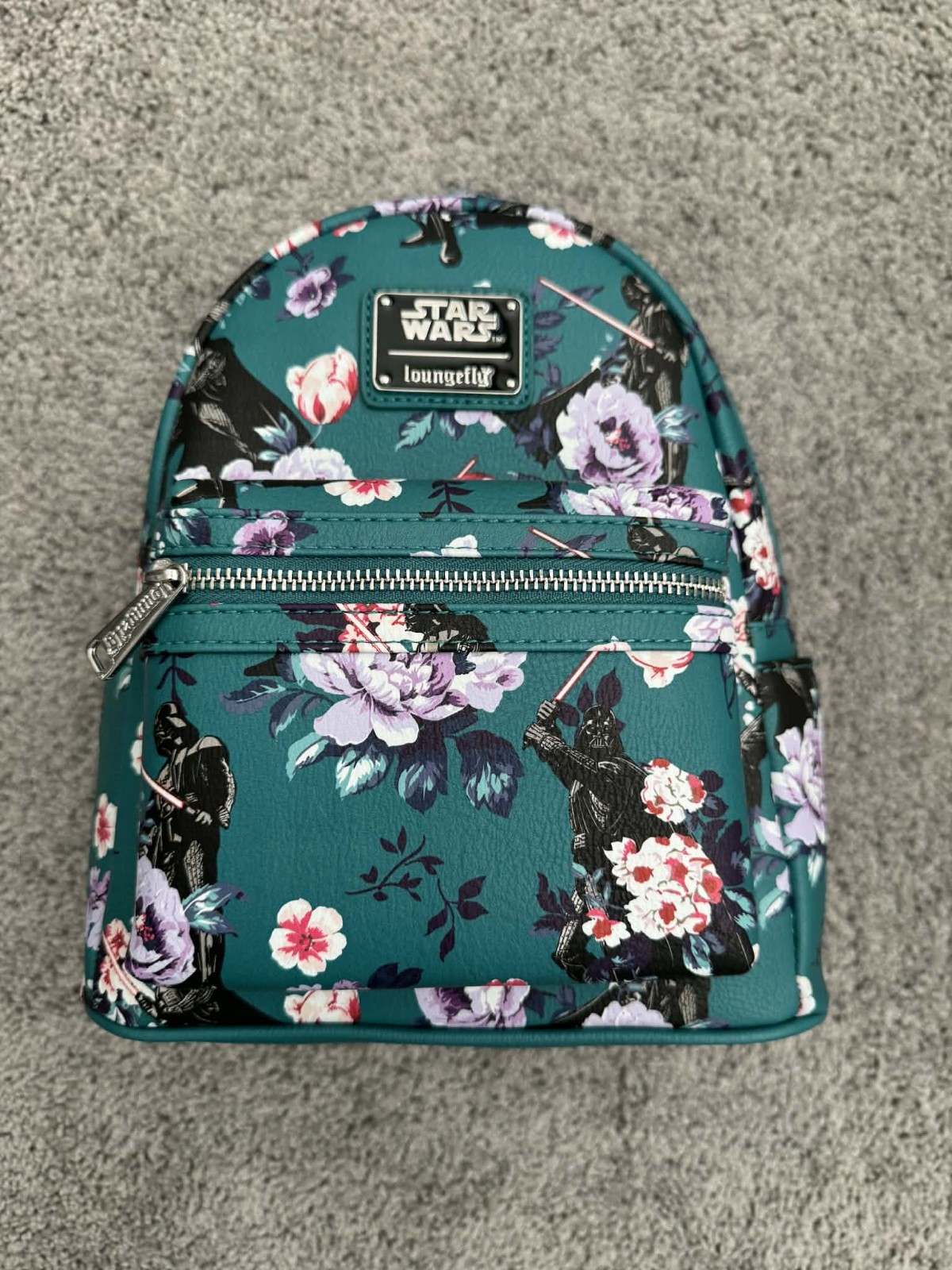 NEW! STAR WARS Darth Vader Floral Loungefly Mini Backpack Blue Culture Tees Teal