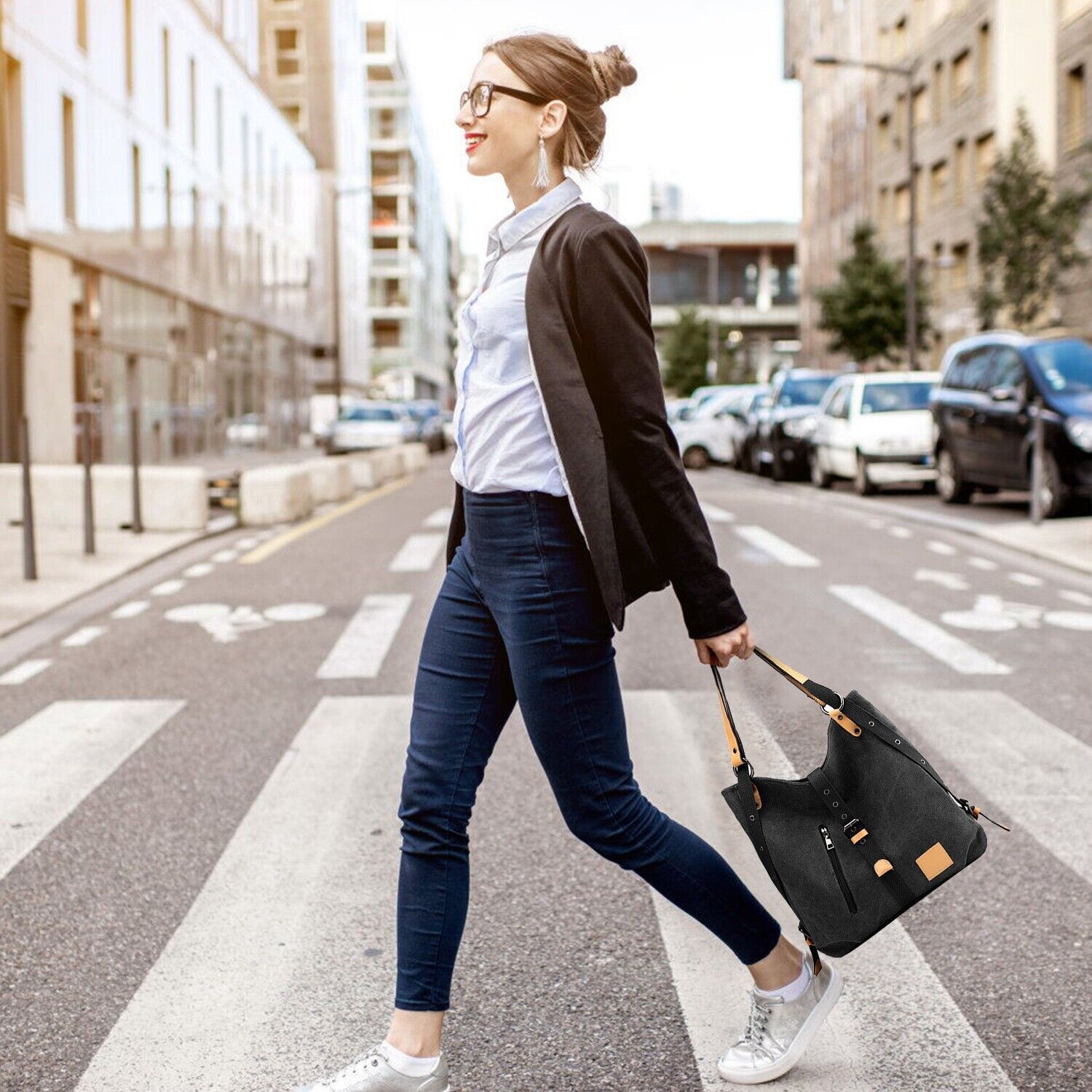 Women Handbag Shoulder Bags Tote Purse Canvas Lady Adjustable Hobo Bag Backpack