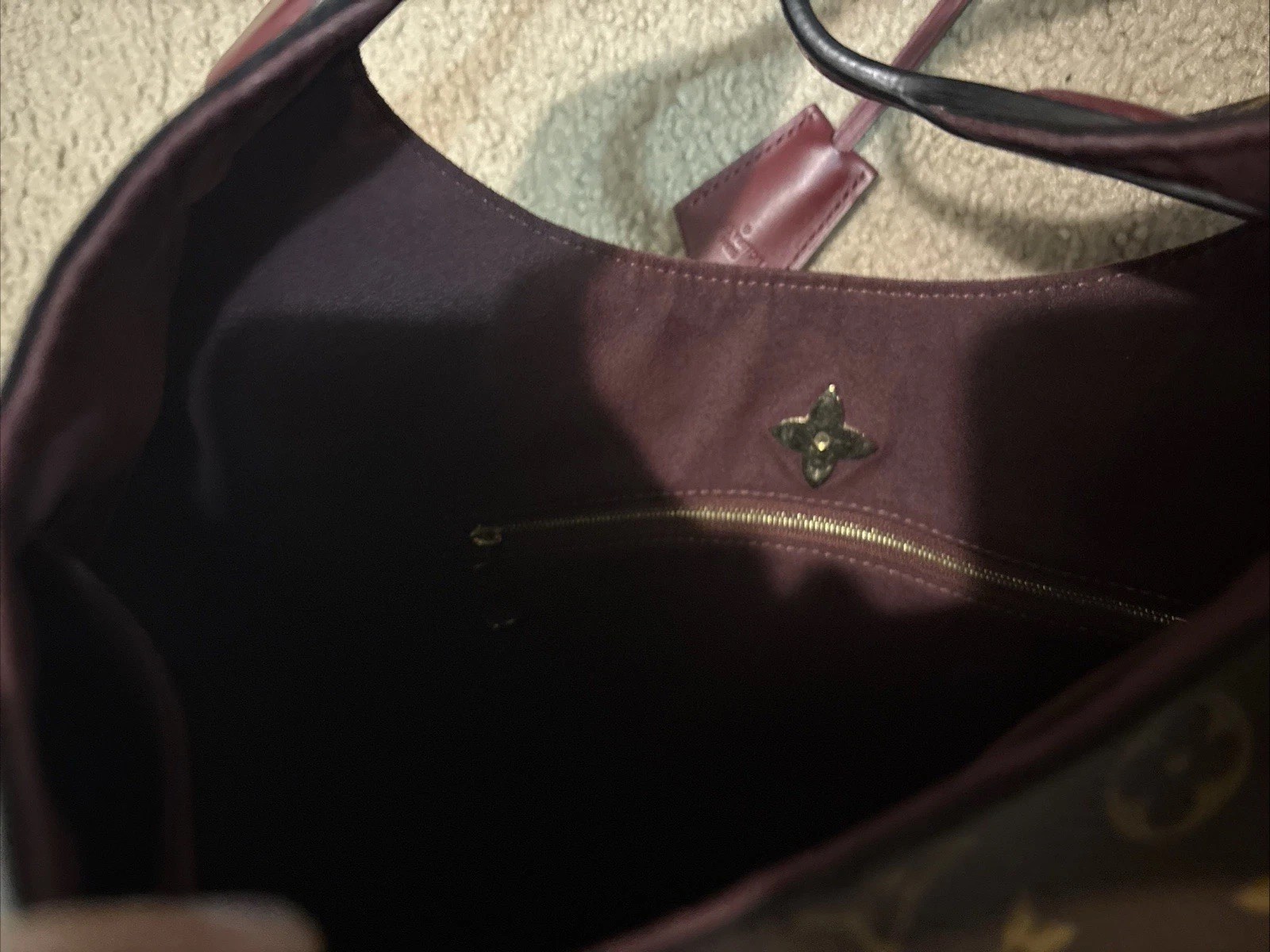Louis Vuitton Monogram Flower Hobo Brown/Bordeaux Shoulder Bag; SD2139