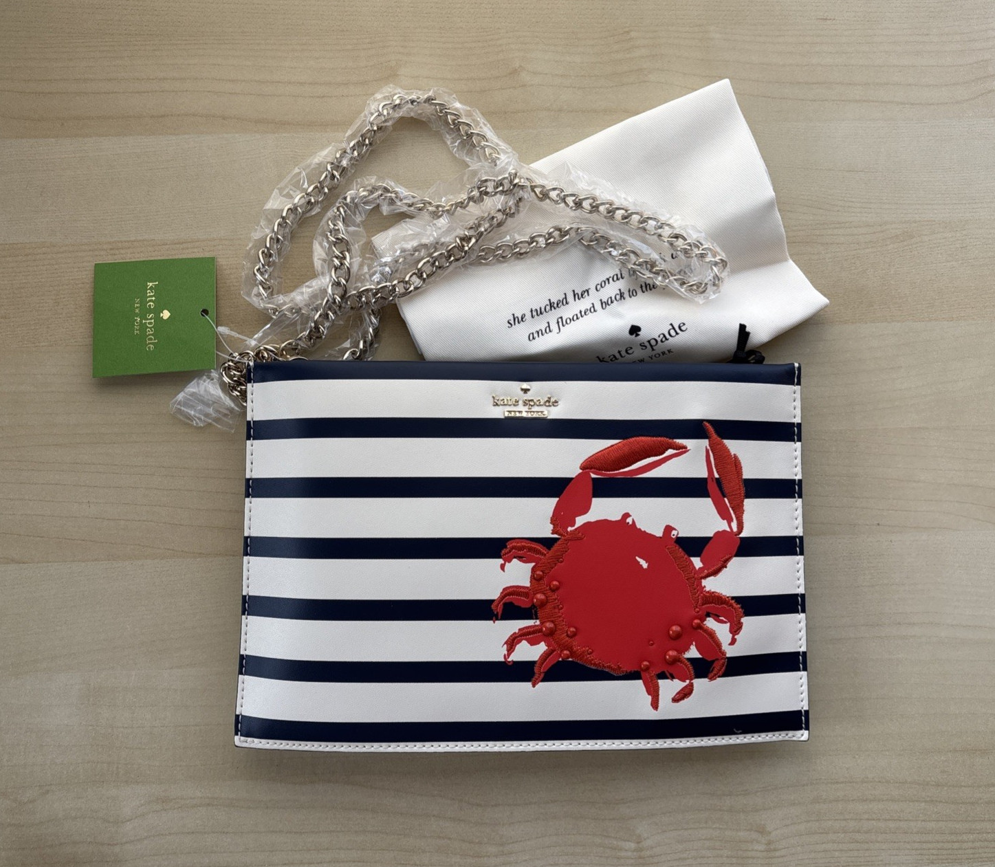 Kate Spade Shore Thing Crab Sima Crossbody Bag (Cement) crab shoulder bag