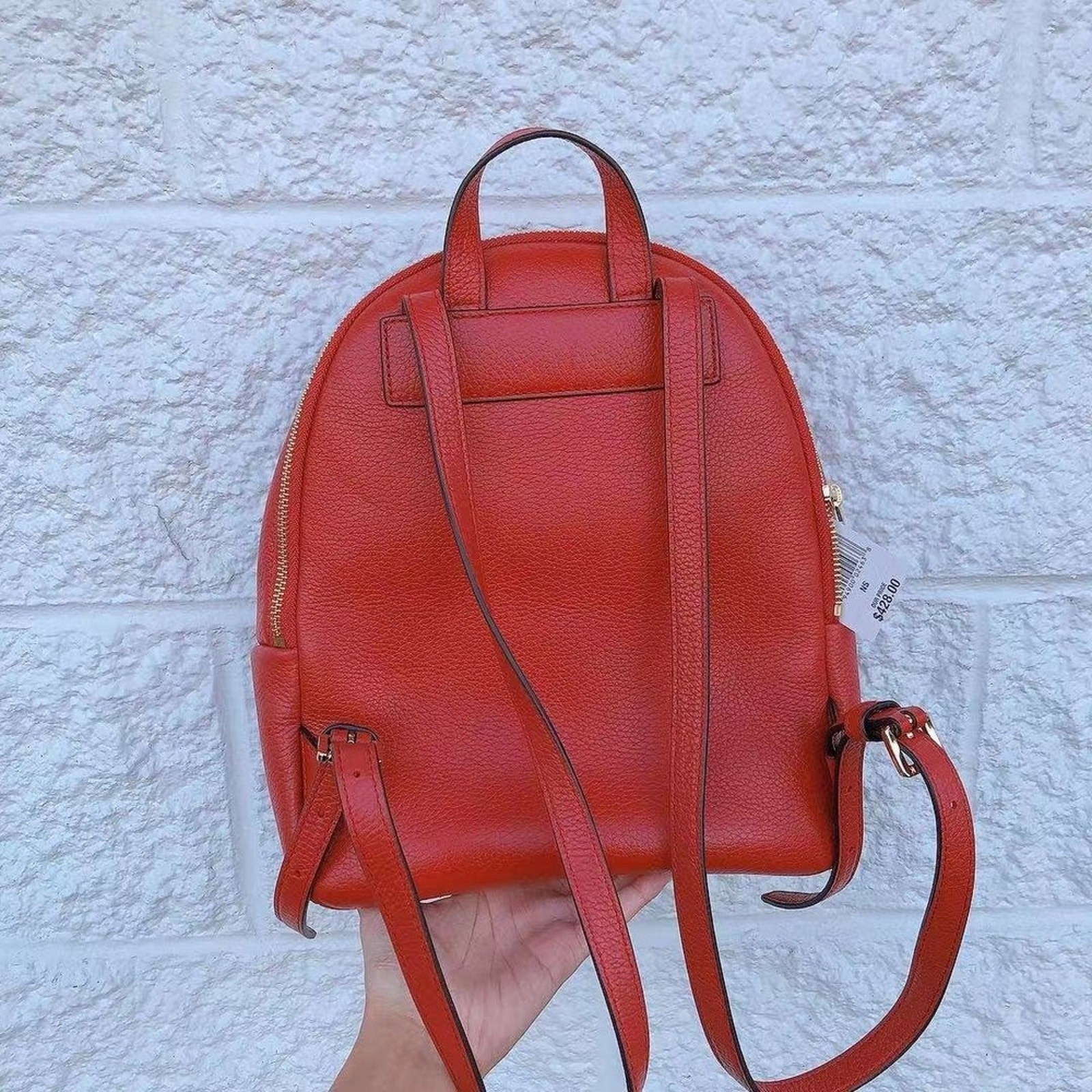 Michael Kors Erin 35F0GERB8L Medium Leather Backpack In Flame