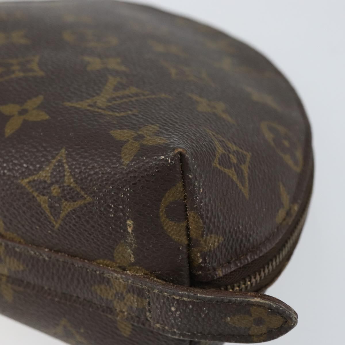 LOUIS VUITTON Monogram Trousse Demi Ronde Cosmetic Pouch M47520 LV Auth 150155