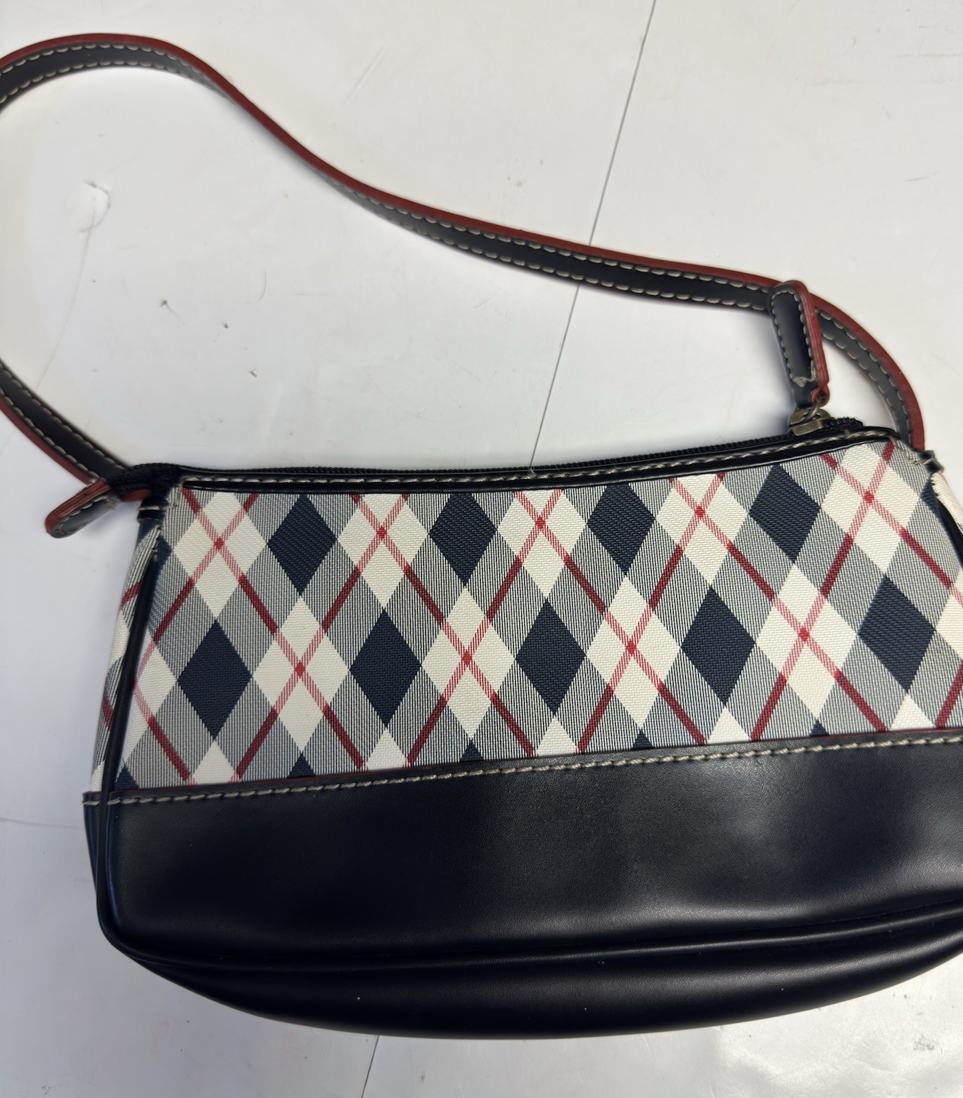 Y2K Tommy Hilfiger Plaid Baguette Shoulder Bag Mini Preppy Tartan Purse