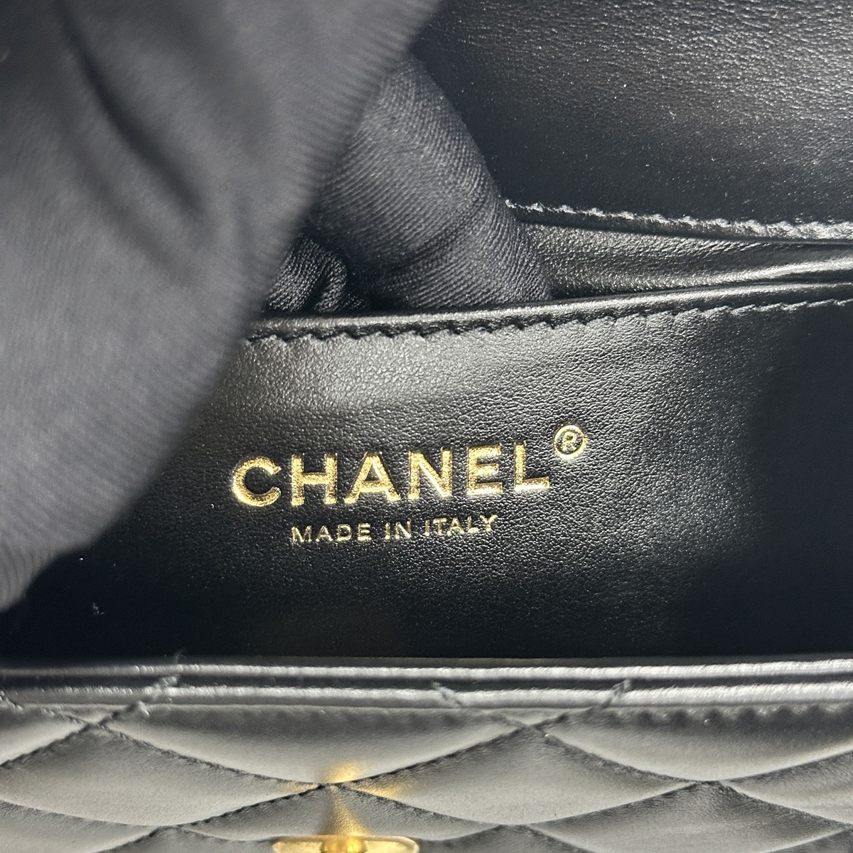 Chanel 24C Black Lambskin Classic Flap Double Gold Ball Adjustable Crossbody Bag