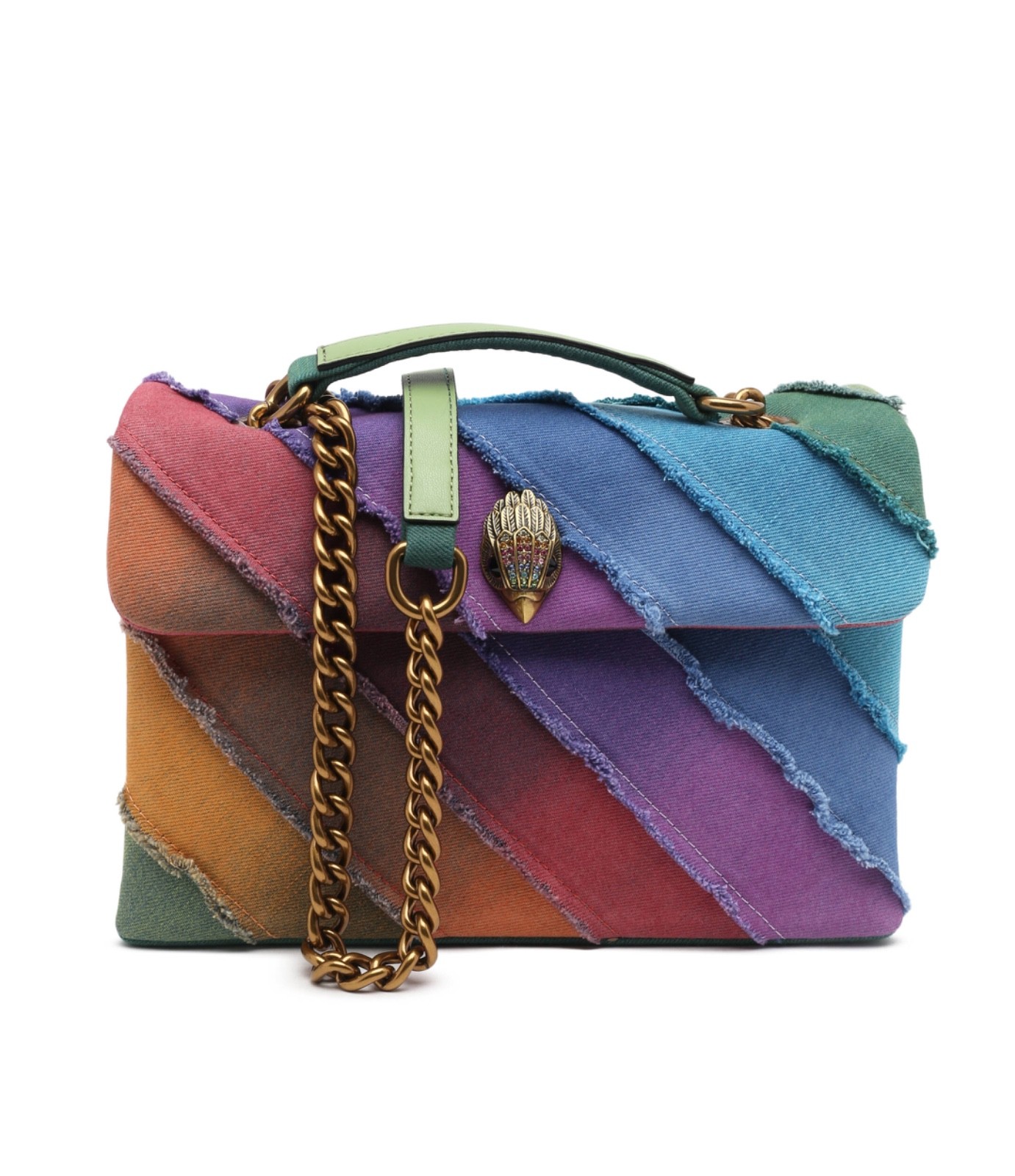 Kurt Geiger London Large Rainbow Denim Kensington Bag