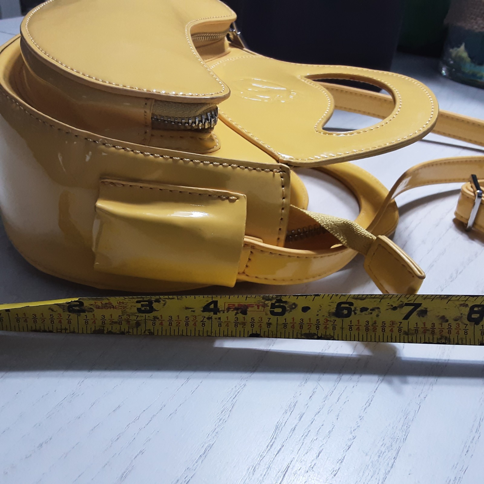 BAG-Over the shoulder yellow small by HOMAGE has zippered closure-adj. Strap