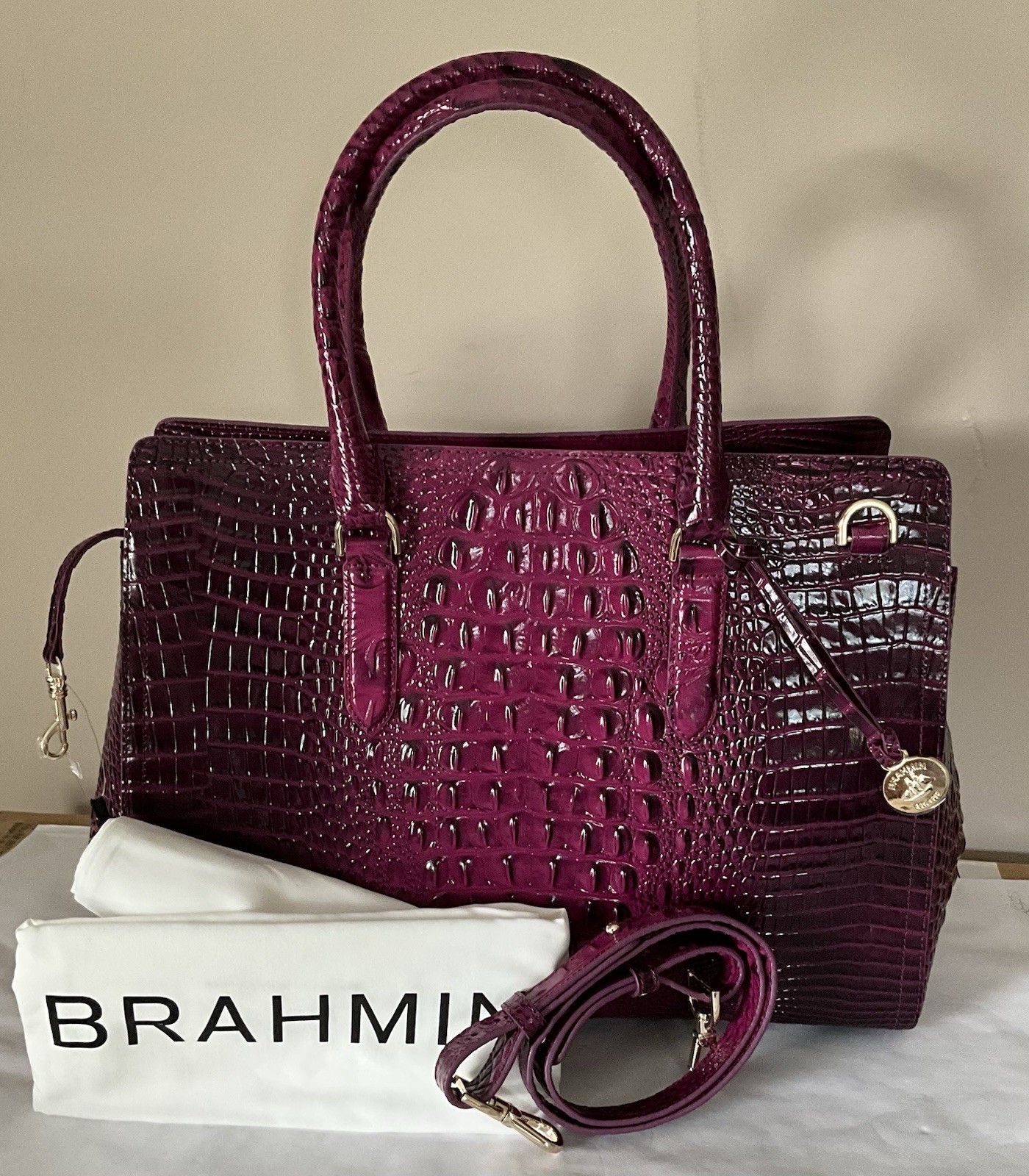 Brahmin Finley Large Carryall Sugar Plum Melbourne NWT
