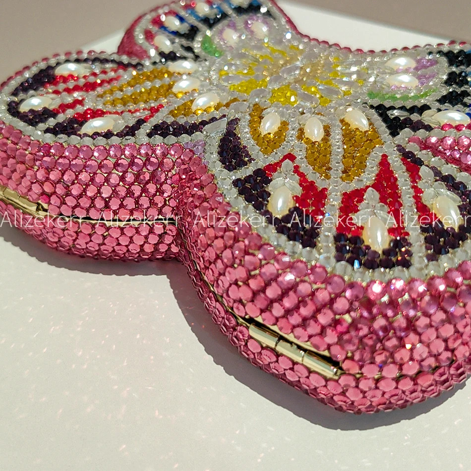 Butterfly Shaped Crystal Evening Bags Women 2026 Boutique Rhinestone Metallic Cl