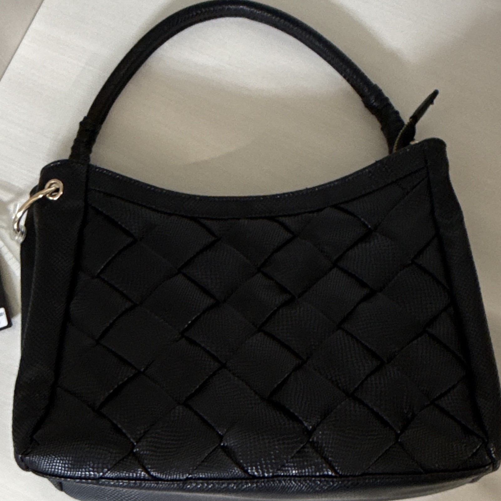Like Dreams Black Quilted Shoulder Bag Top Handle Zip Closure