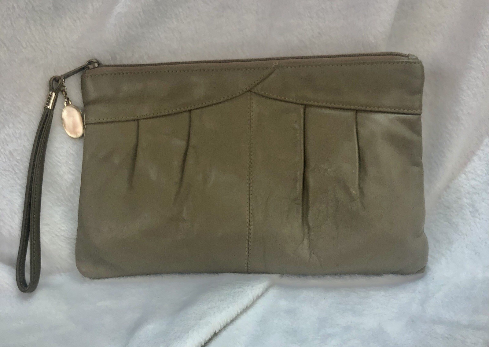 Vintage 1970s Etra Leather Clutch Chain Strap Shoulder Bag Tan Genuine Leather