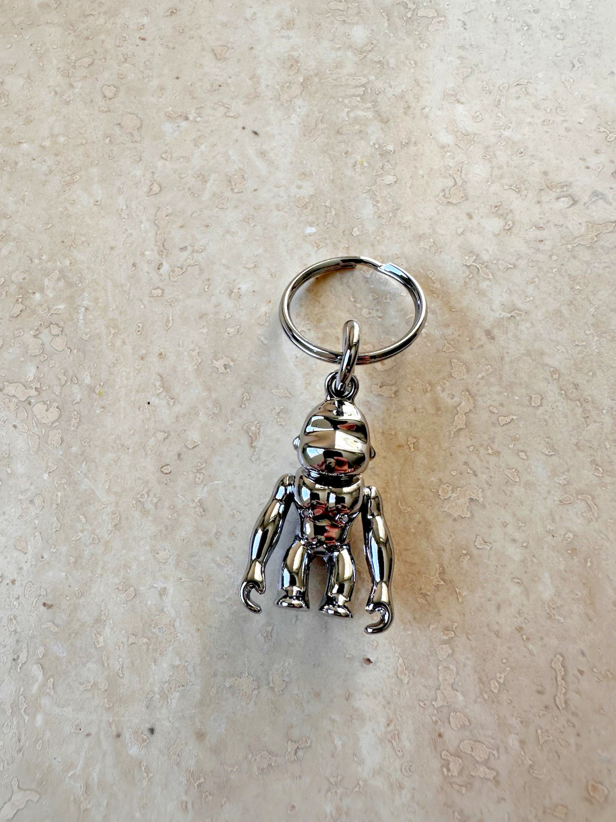 NWOT KIPLING Silver Metal Monkeys Key Chain Ring Bag Charm Fob
