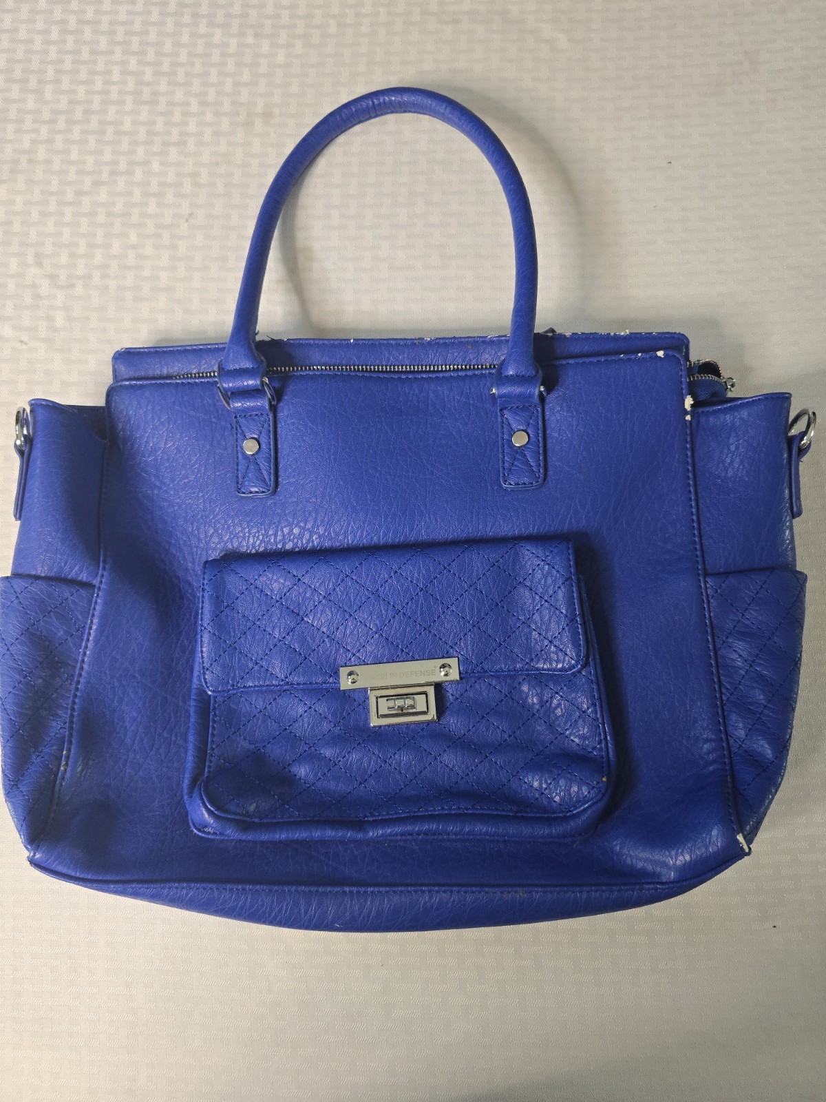 Damsel in Defense Blue Concealed Carry Tote Handbag Purse Faux Leather