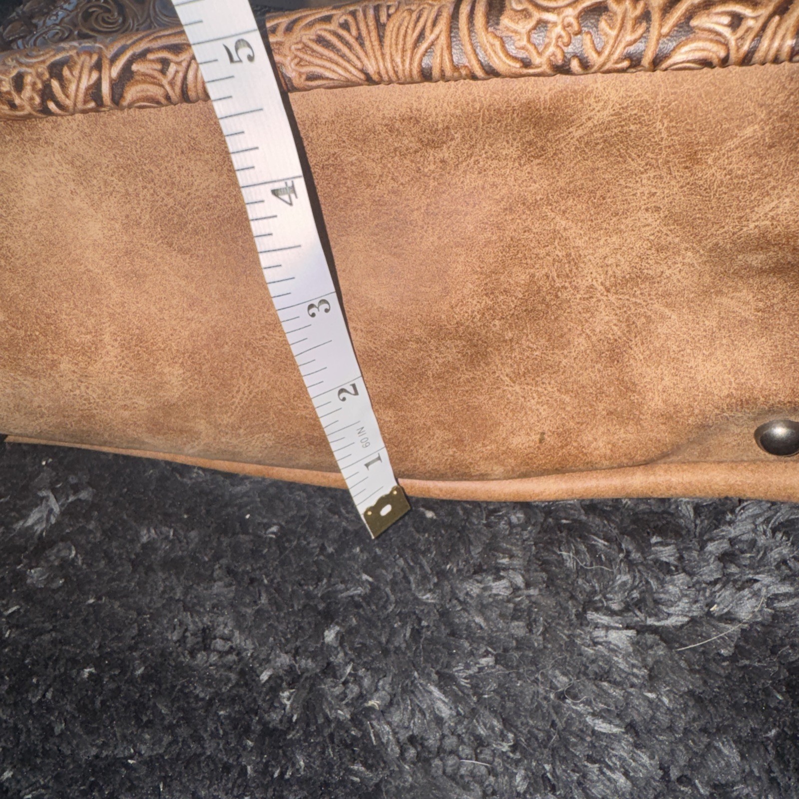 NWT! Justin Western tooled Floral Concealed Carry Handbag W/ Wallet & Gunmetal