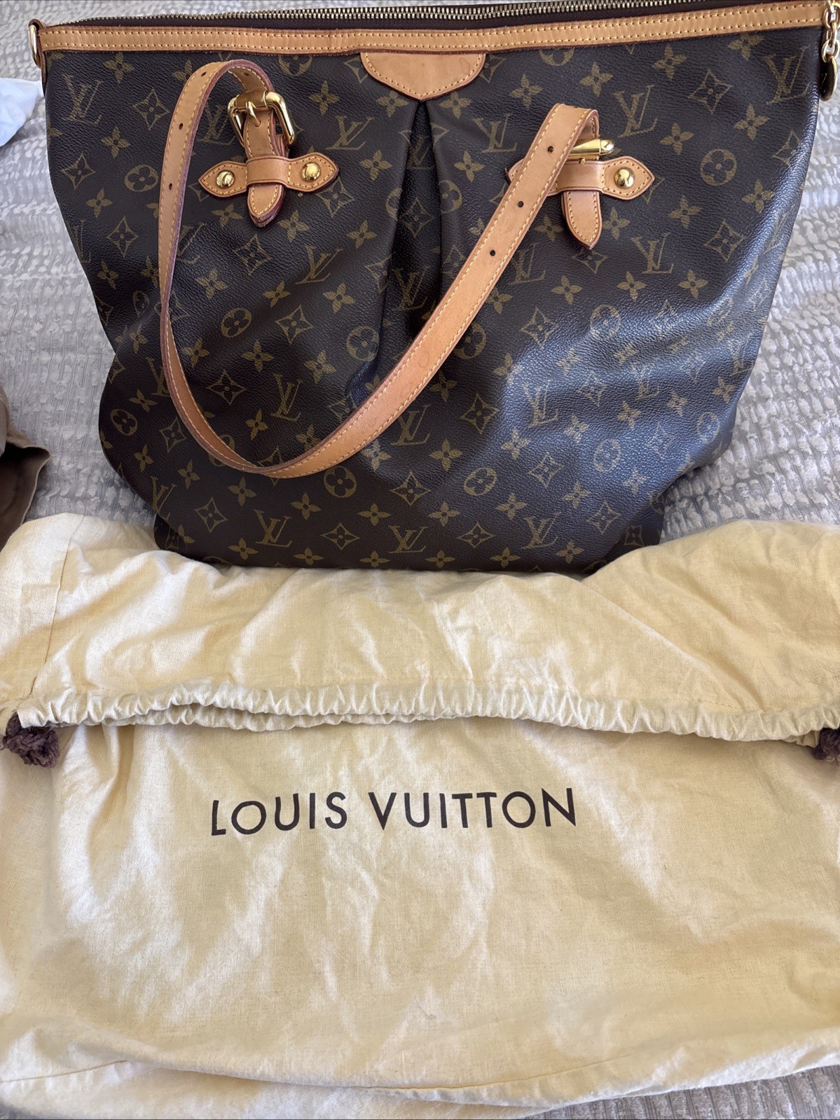 Louis Vuitton Palermo GM Monogram Tote Bag w/ Strap & Dust Bag SD4049 Authentic!