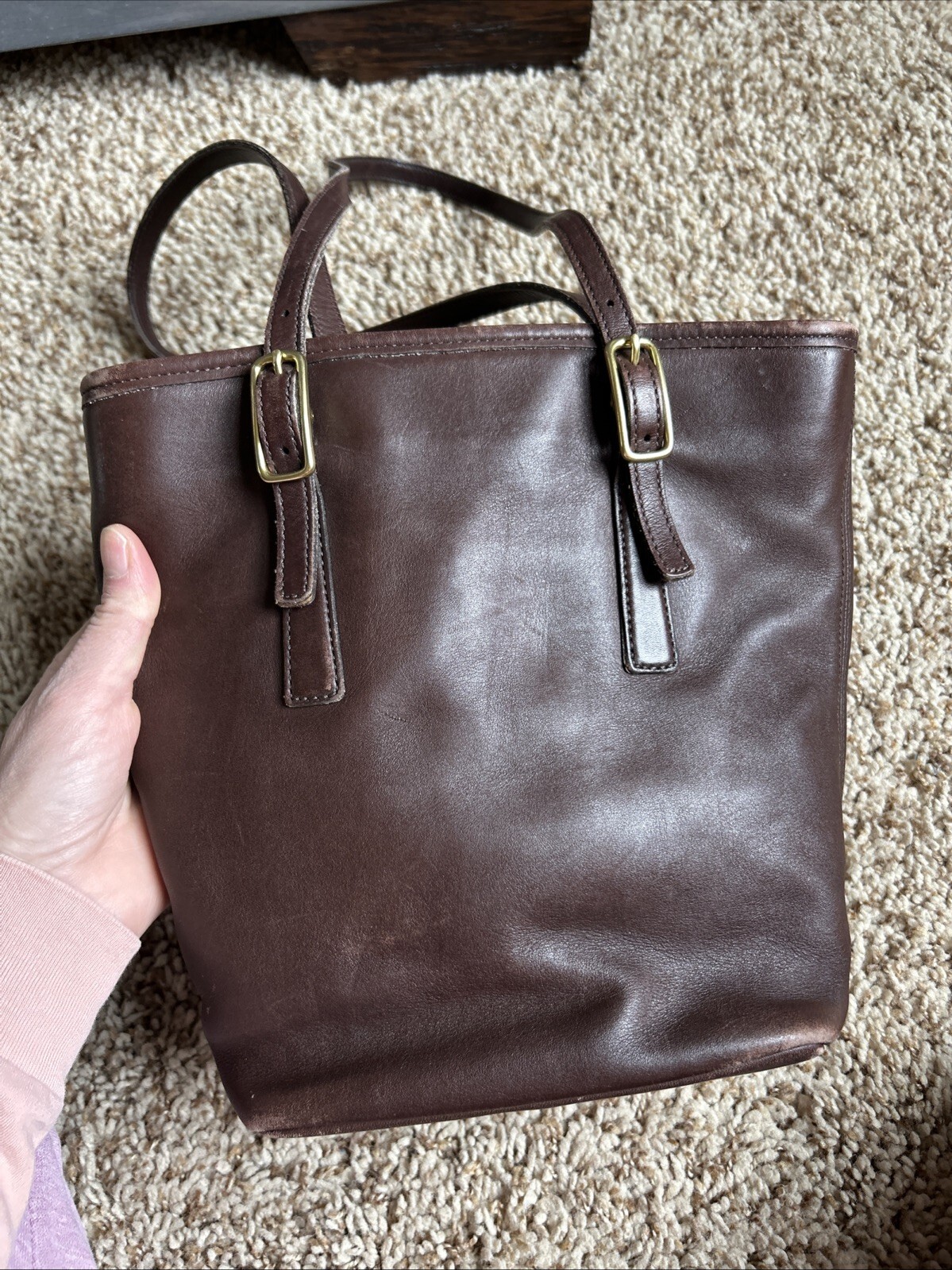 Vintage Coach Legacy West Day Tote, Brown, small purse bag Leather 80’s 90’s
