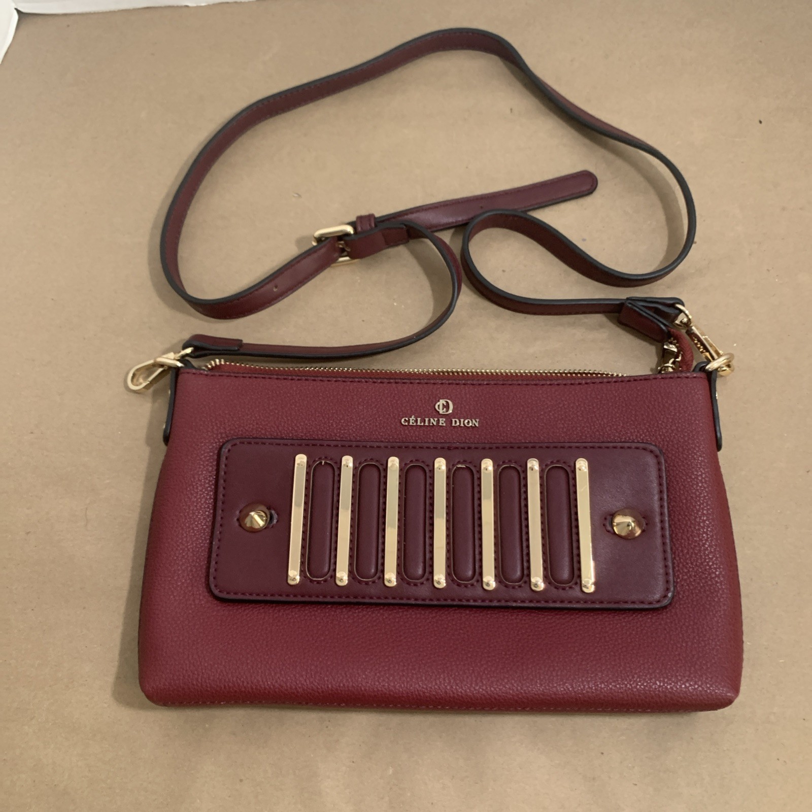 Rare!!! Womens Celine Dion Red Maestro Crossbody PIANO KEY THEMED Clutch bag