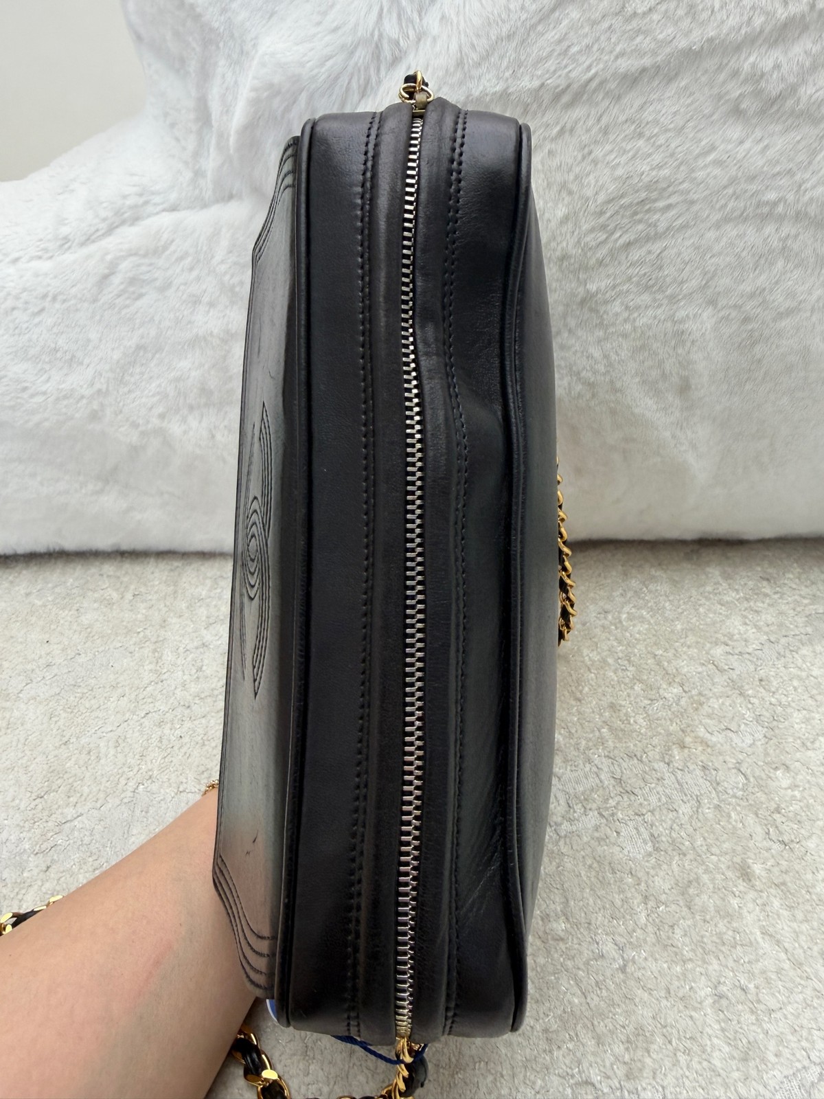 Chanel Vintage Camera Bag Normal Black Lambskin Leather Crossbody Duty Paid