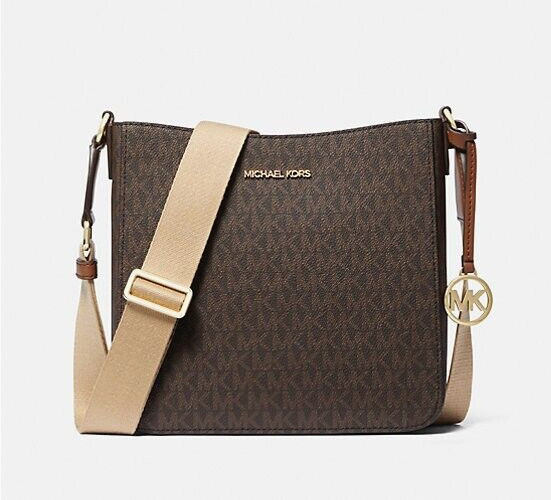 New Michael Kors Jet Set Travel Small Signature Logo Messenger Bag Brown